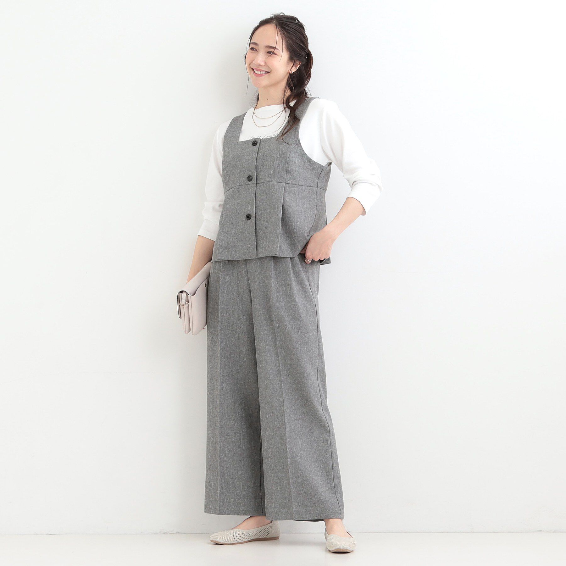 SHOO･LA･RUE「【2点セット/S-LL】着回し力も抜群　着るだけで決まる大人上品セットアップ」|スーツ|