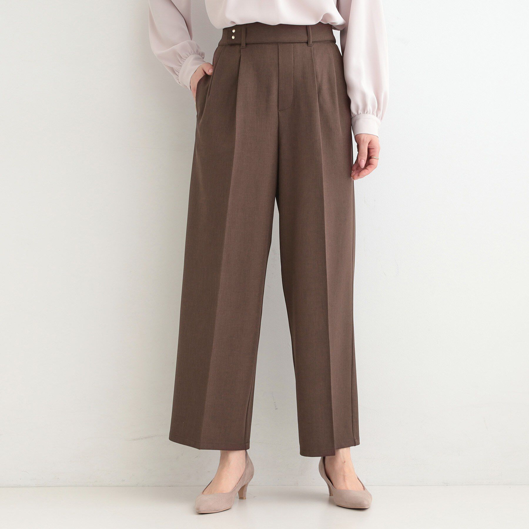 SHOO･LA･RUE「【着丈選べる/S-LL/洗濯機可】楽ちん&times;きれいみえ　ストレッチワイドパンツ」|その他|