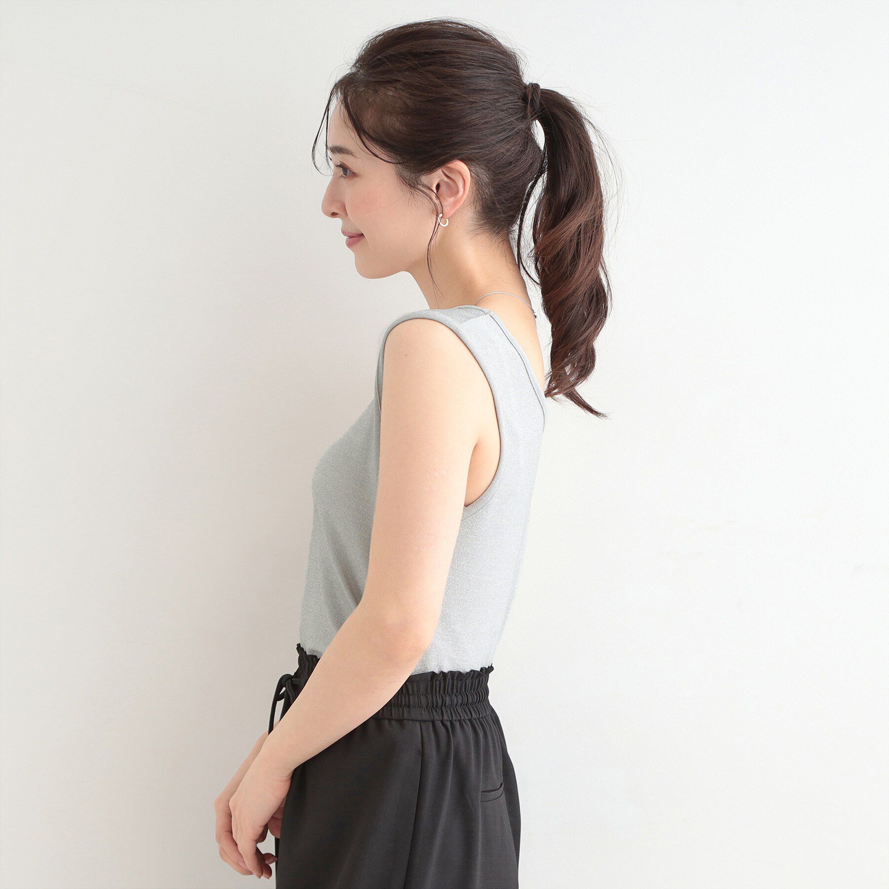 SHOO･LA･RUE「【洗える/S-LL】コーデのさりげないアクセントに　きらきらラメタンク」|キャミソール|