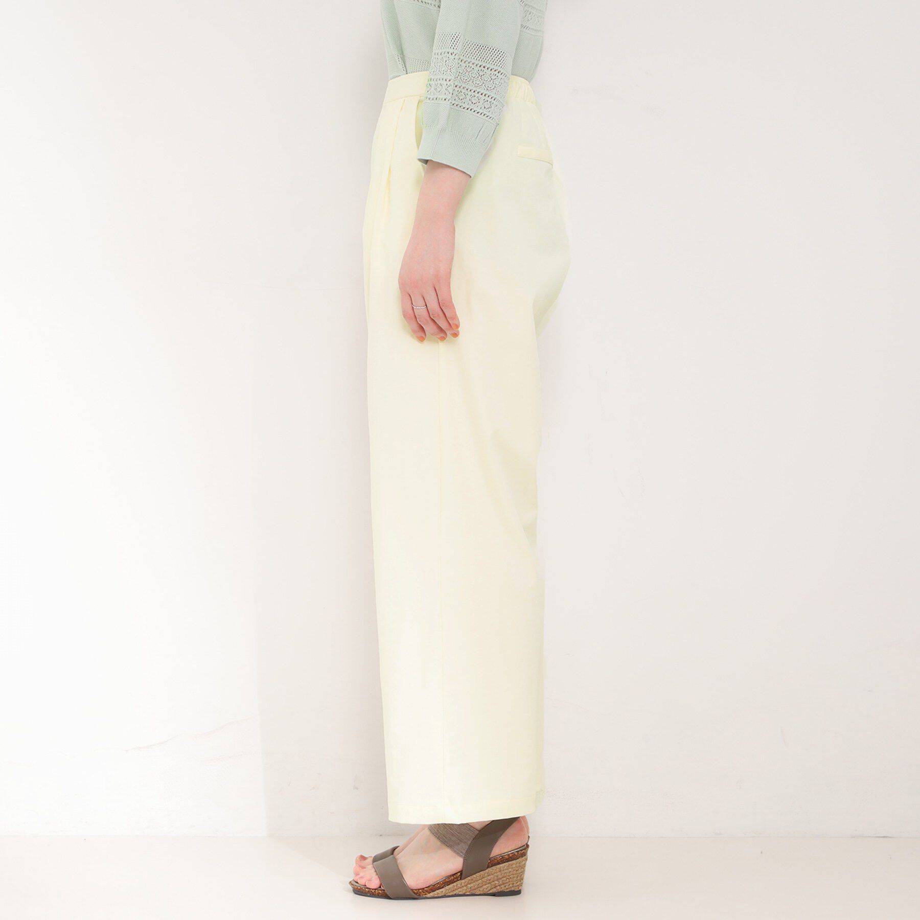 SHOO･LA･RUE「【洗濯機可/S-LL】ツータックでウエスト回りをすっきり見せるワイドパンツ」|その他|