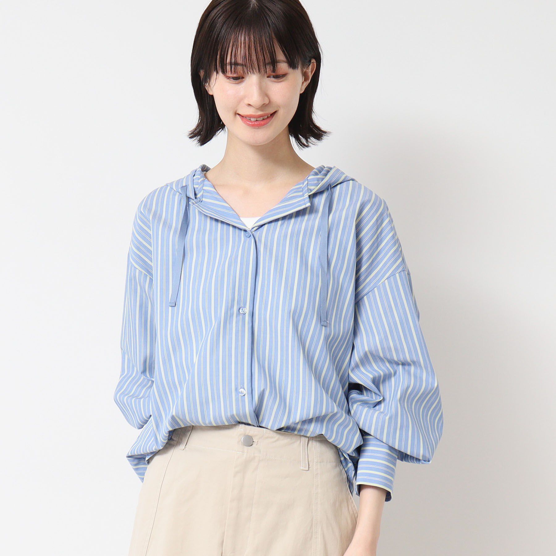 Dessin「【洗える・4サイズ展開】フーデットブラウス（XS～L）」|シャツ・ブラウス|