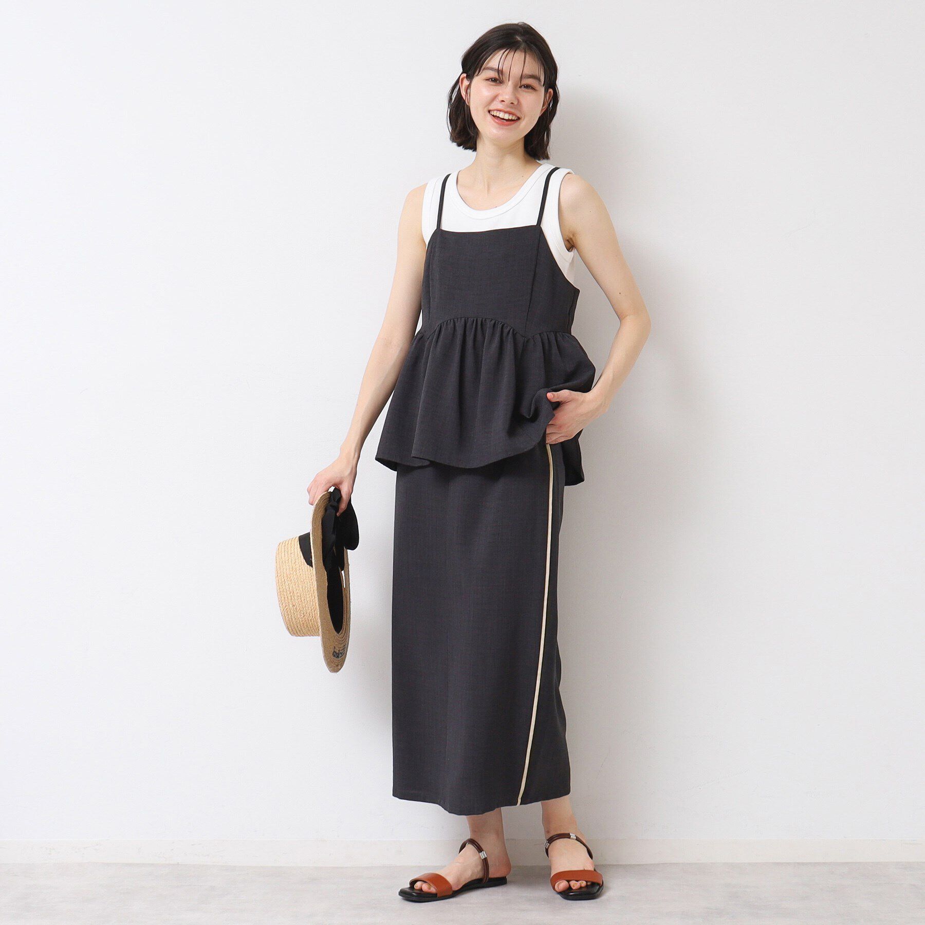 Dessin「【セットアップ可能・洗える】配色ラインストレートスカート（S～L）」|スカート|