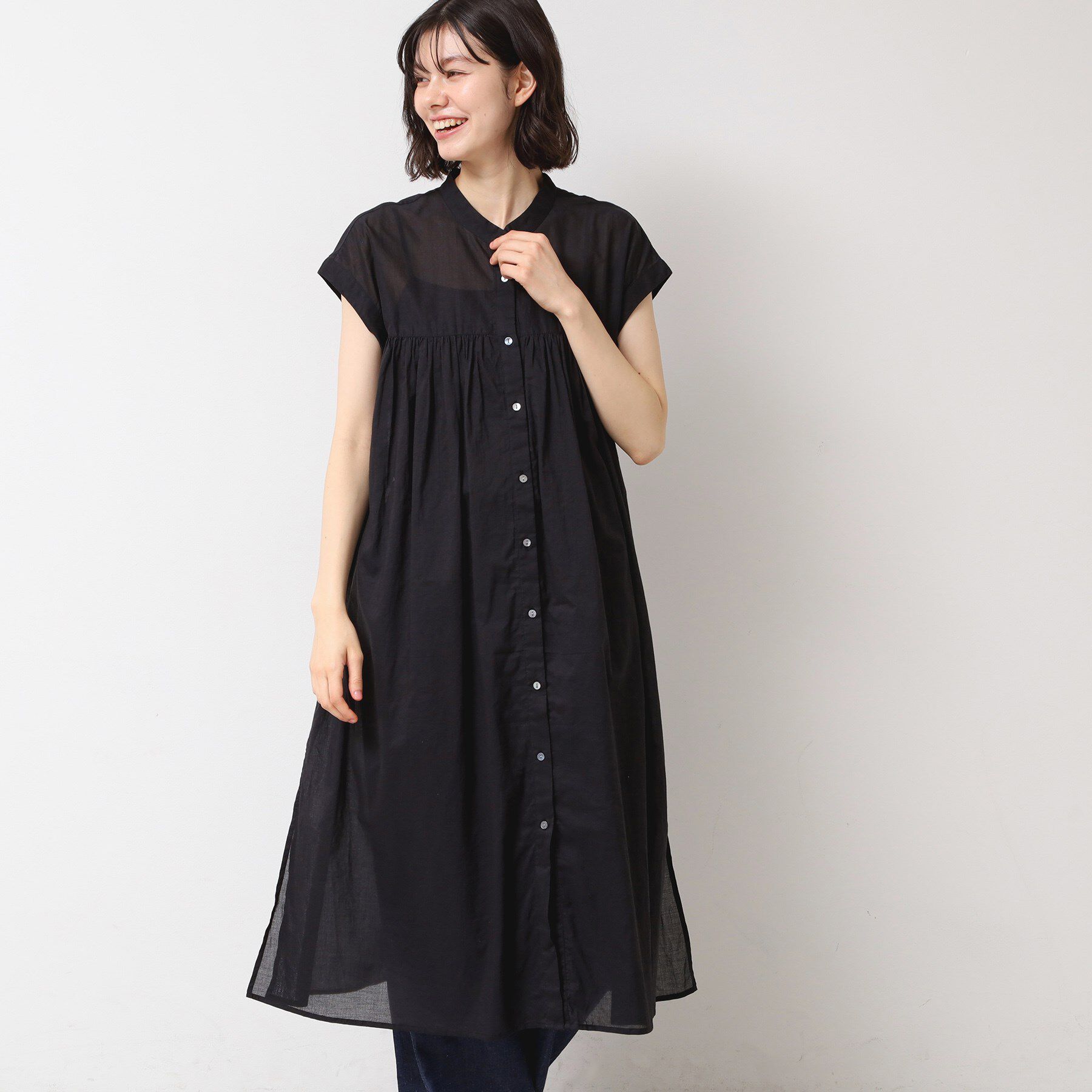 Dessin「【洗える】シアーシャツワンピース」|ワンピース|
