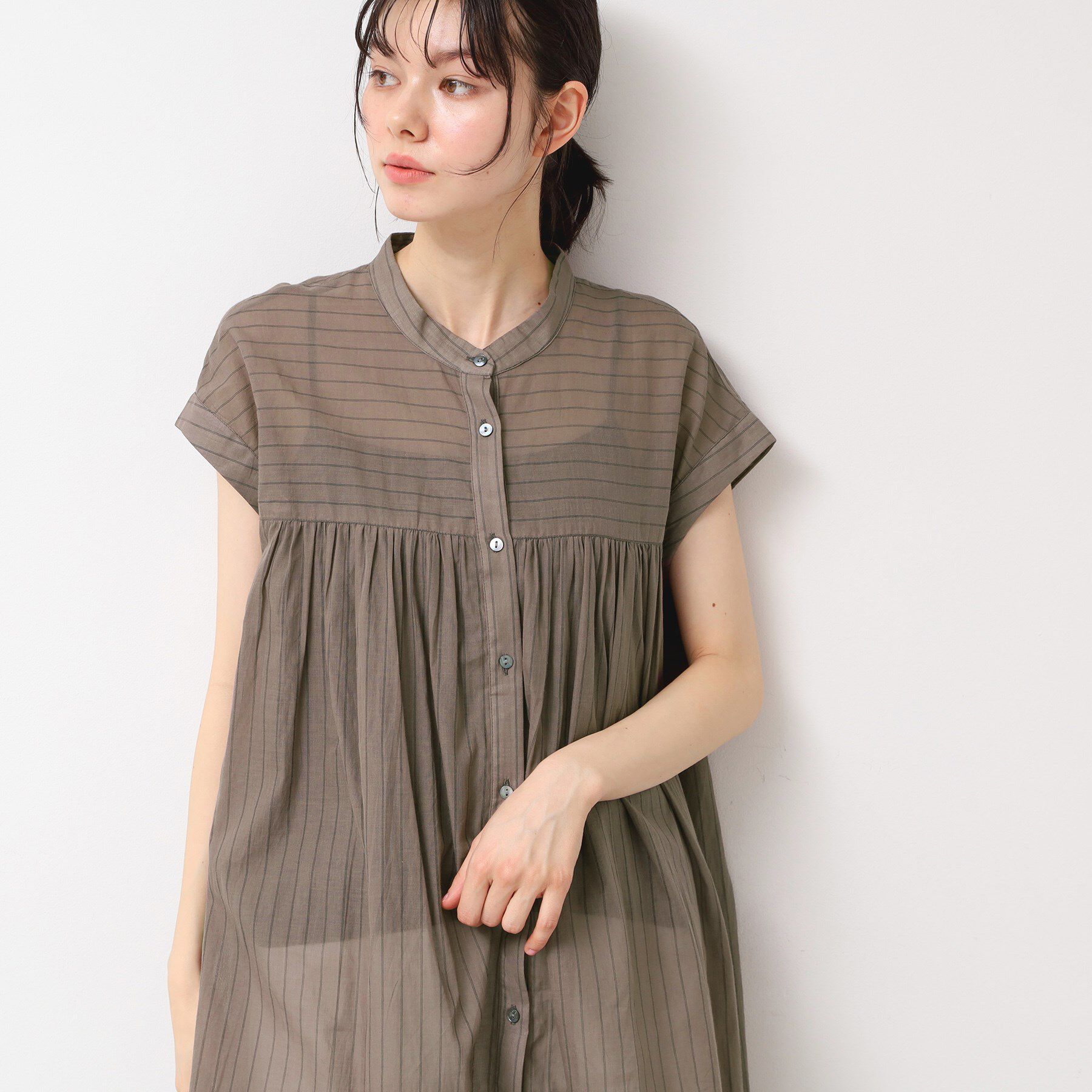 Dessin「【洗える】シアーシャツワンピース」|ワンピース|