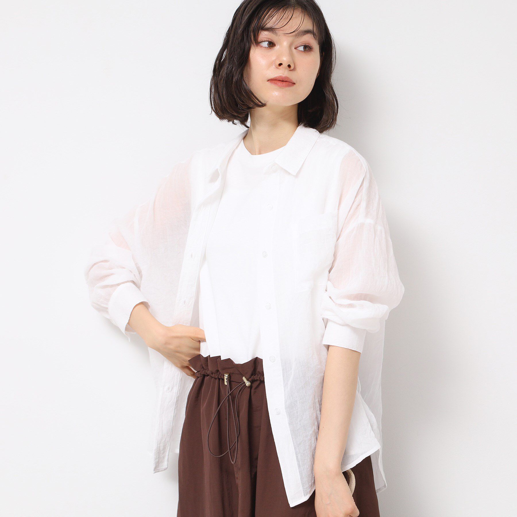 Dessin「【洗える】シアーシャンブレーシャツ」|シャツ・ブラウス|