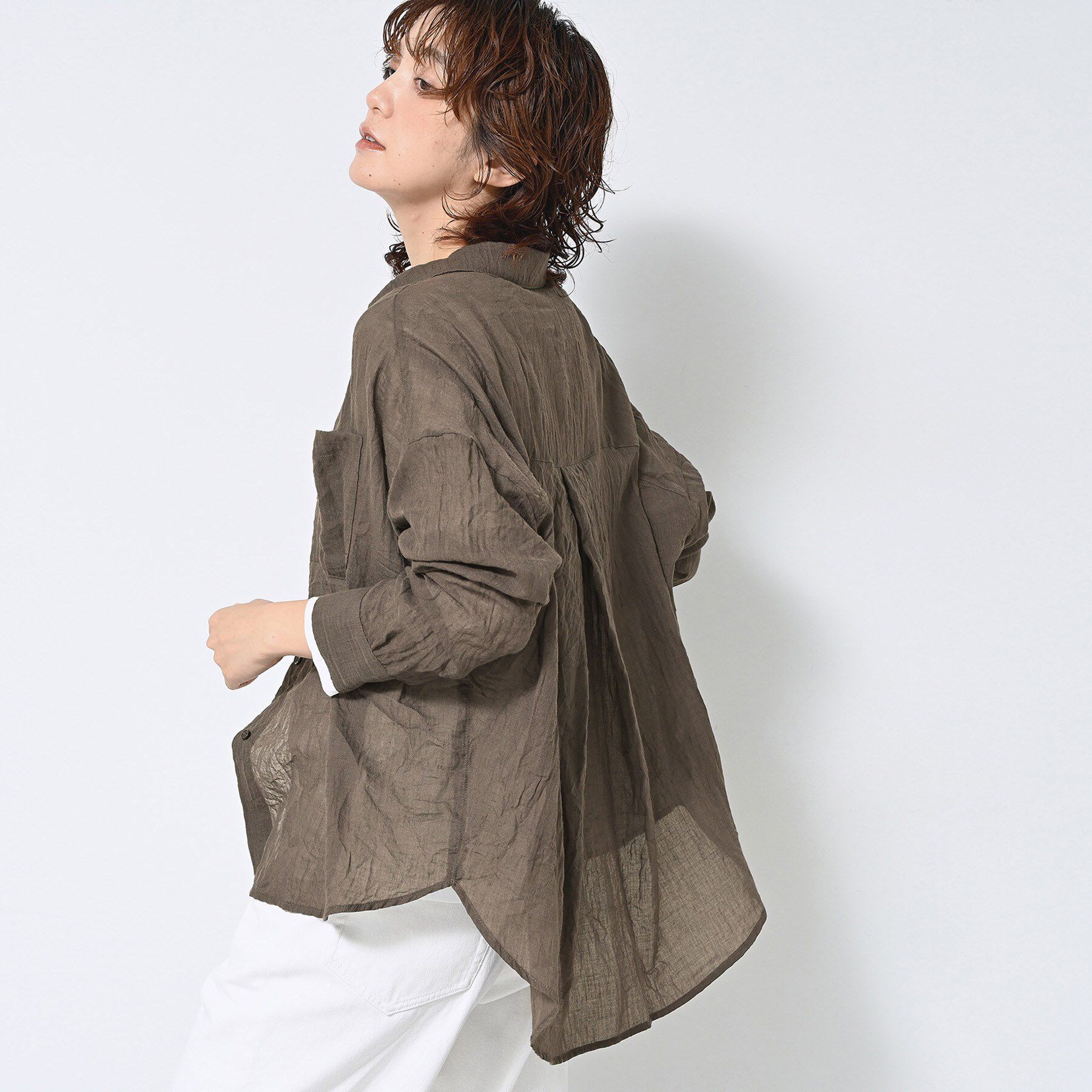 Dessin「【洗える】シアーシャンブレーシャツ」|シャツ・ブラウス|