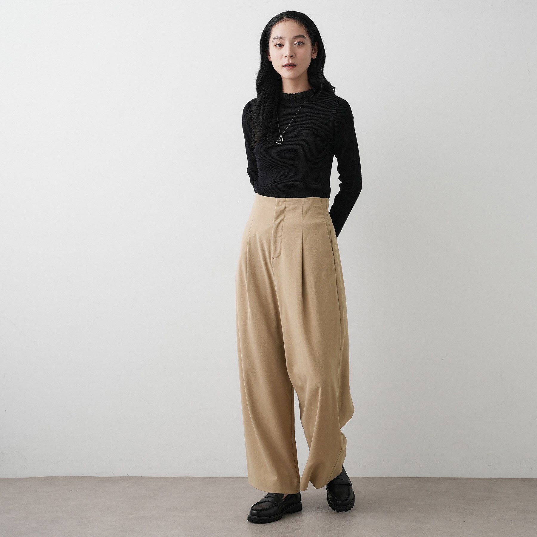 Dessin「【セットアップ可・洗える】ハイウエストタックパンツ」|その他|