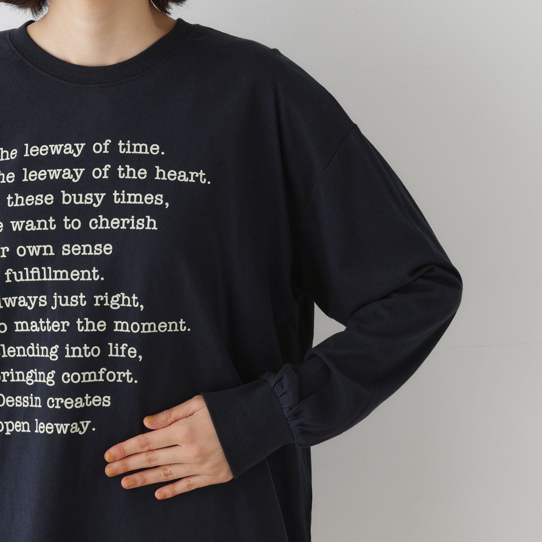 Dessin「【洗える】メッセージロゴロングスリーブTシャツ」|Tシャツ・カットソー|