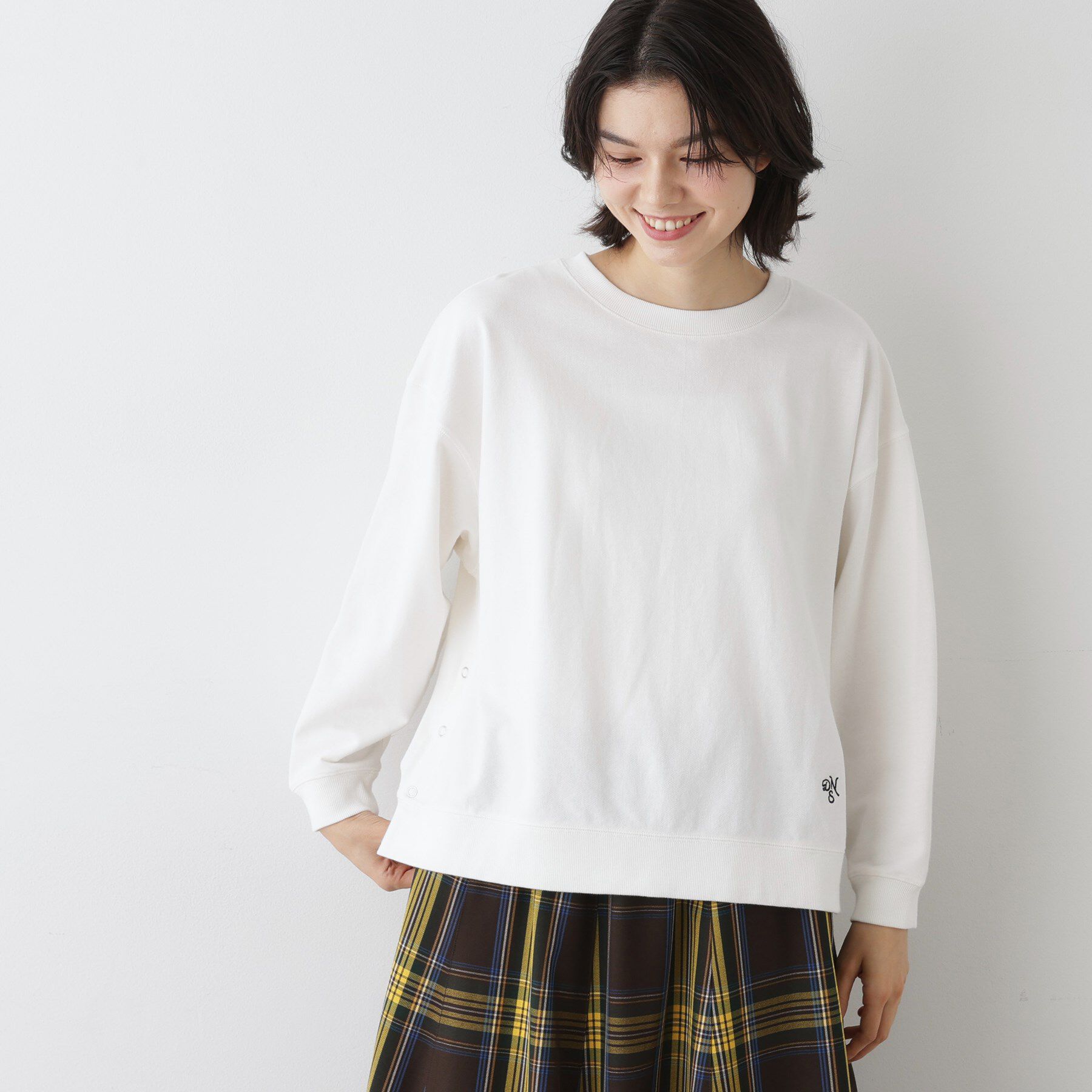 Dessin「【洗える】サイドスナップカットソー」|Tシャツ・カットソー|ホワイト(002)