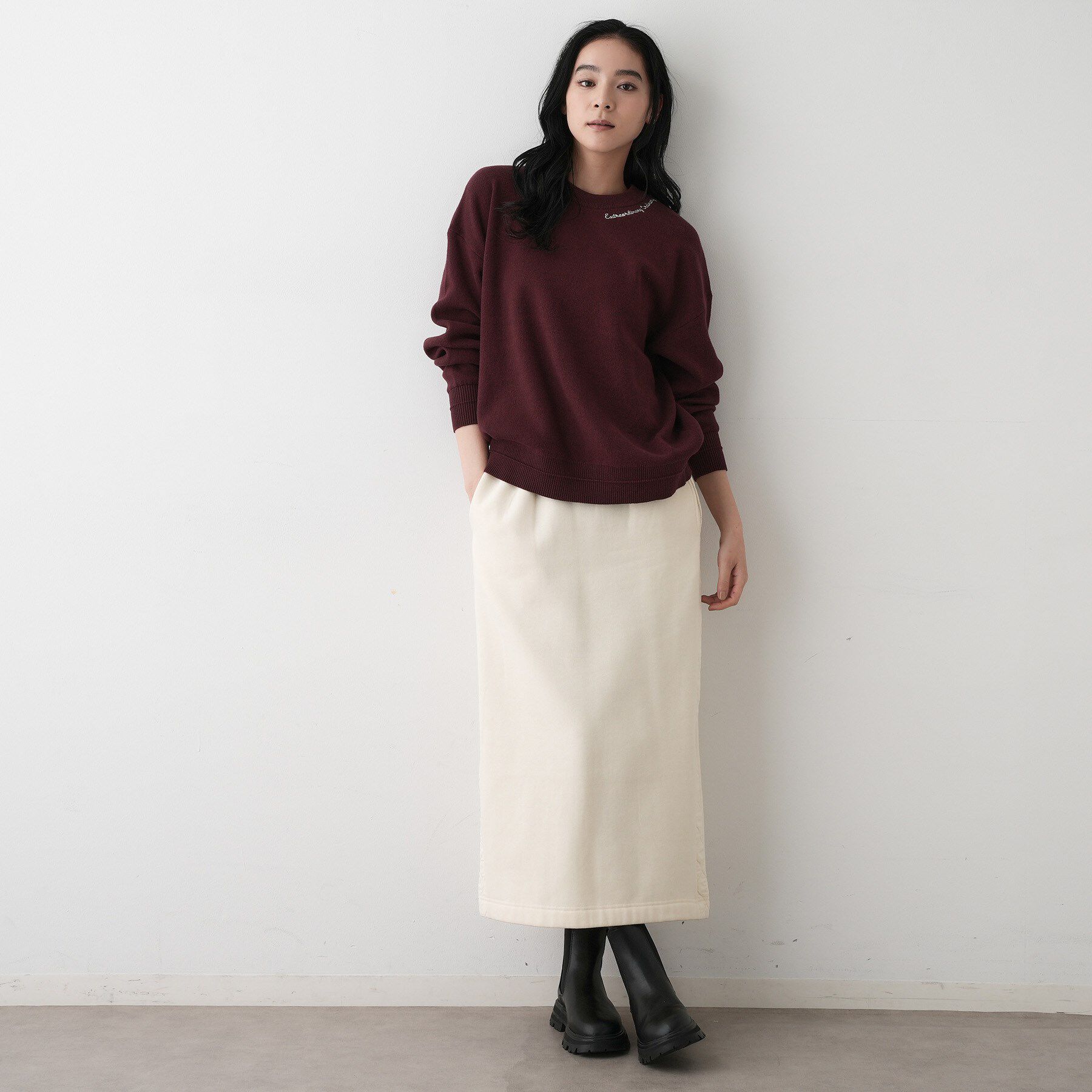 Dessin「【セットアップ可/ウエストゴム】裏毛Iラインスカート」|スカート|