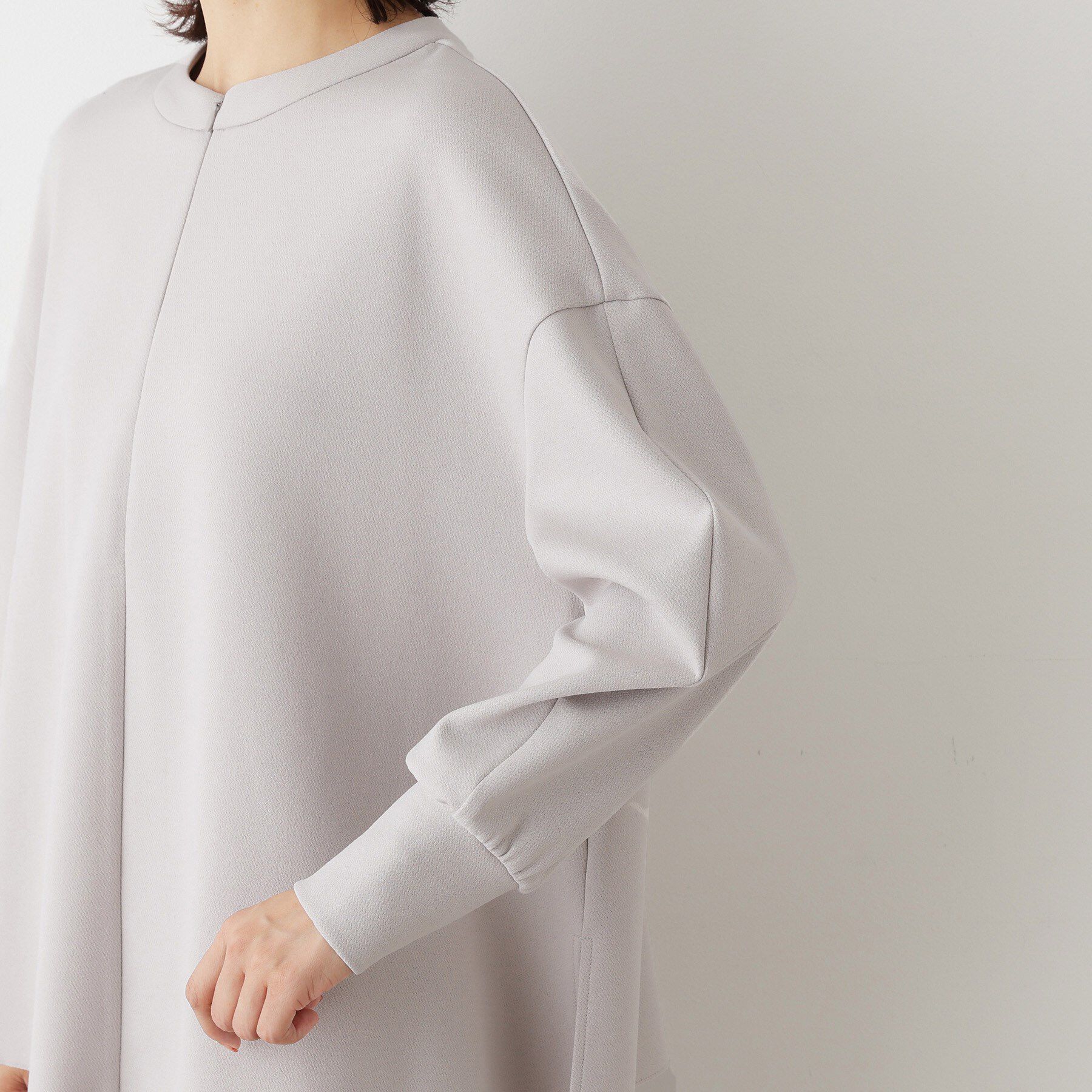 Dessin「【セットアップ可/洗える】ドライタッチジョーゼットジップブラウス」|シャツ・ブラウス|