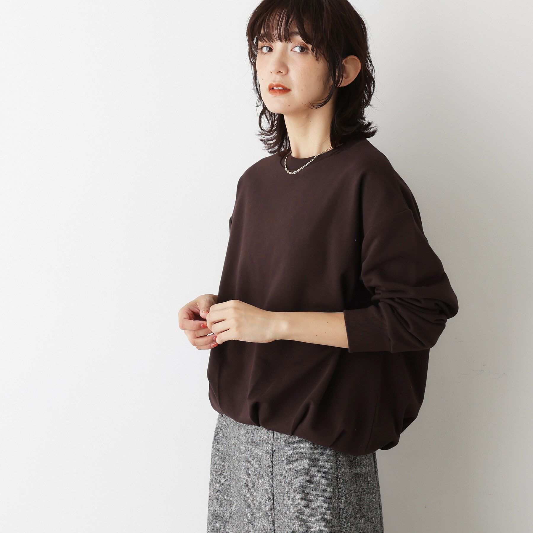 Dessin「【洗える】バルーンシルエットミニ裏毛プルオーバー」|Tシャツ・カットソー|