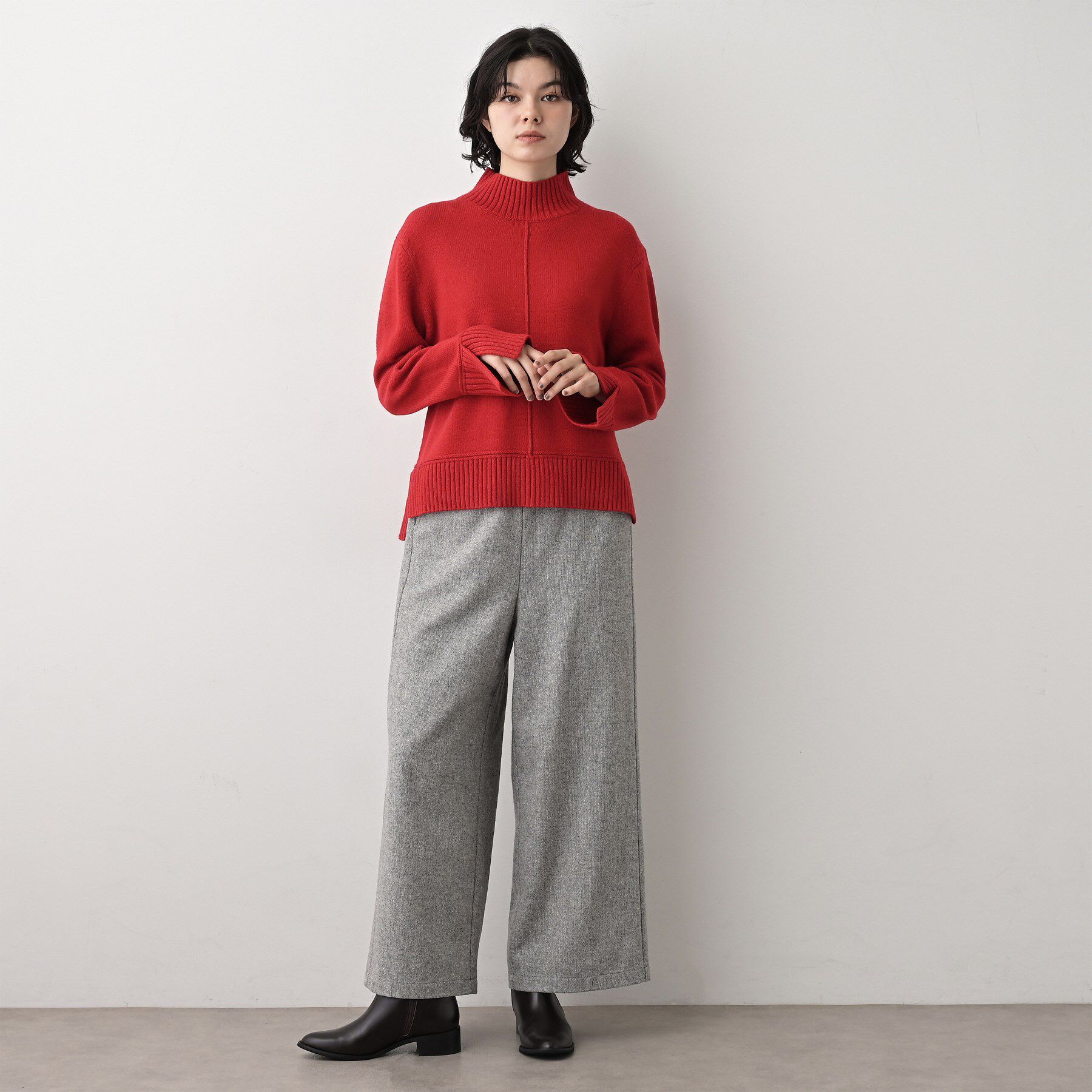 Dessin「【洗える】センタータックラインハイネックニット」|ニット・セーター|