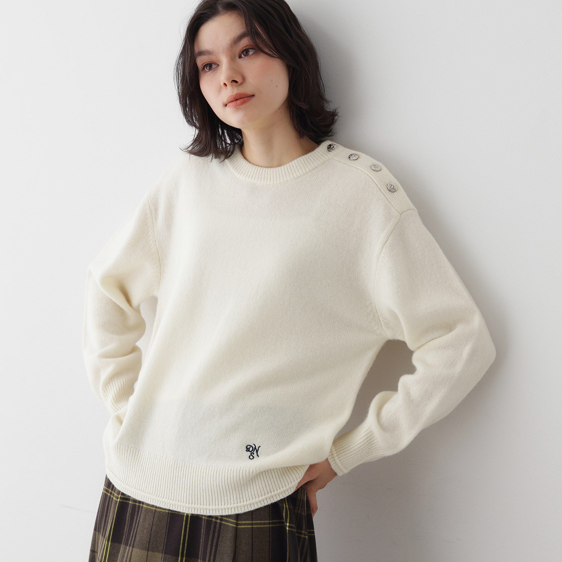 Dessin「【ユニセックス】ウールカシミヤ」|ニット・セーター|ホワイト(002)