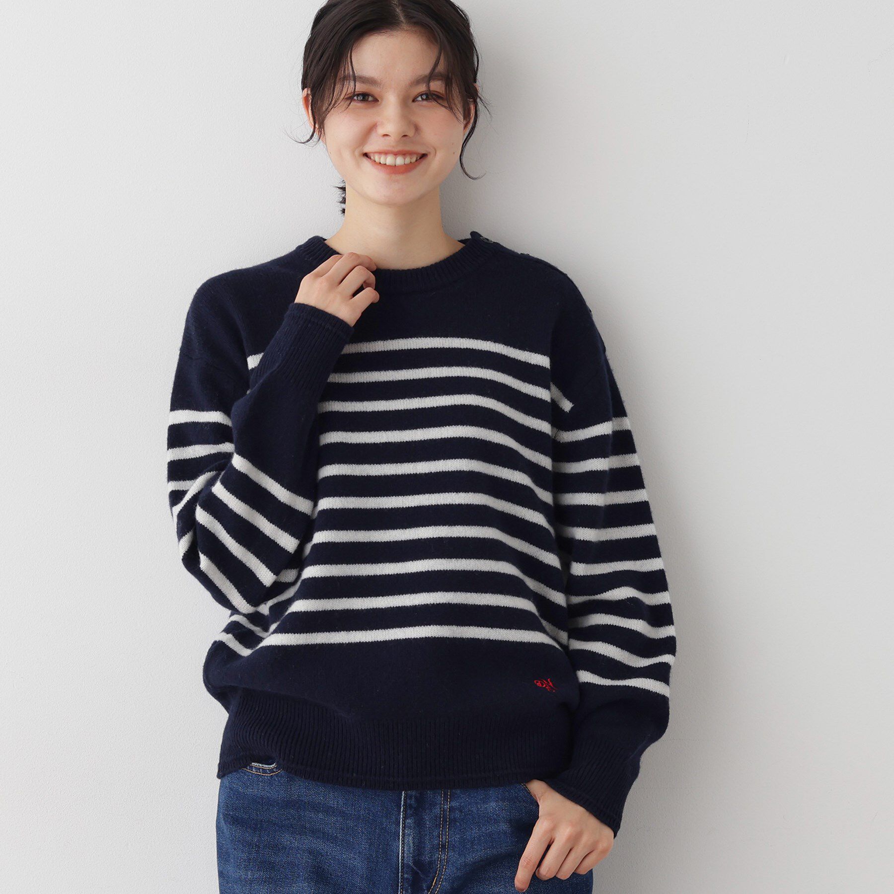 Dessin「【ユニセックス】ウールカシミヤ」|ニット・セーター|ネイビー(394)