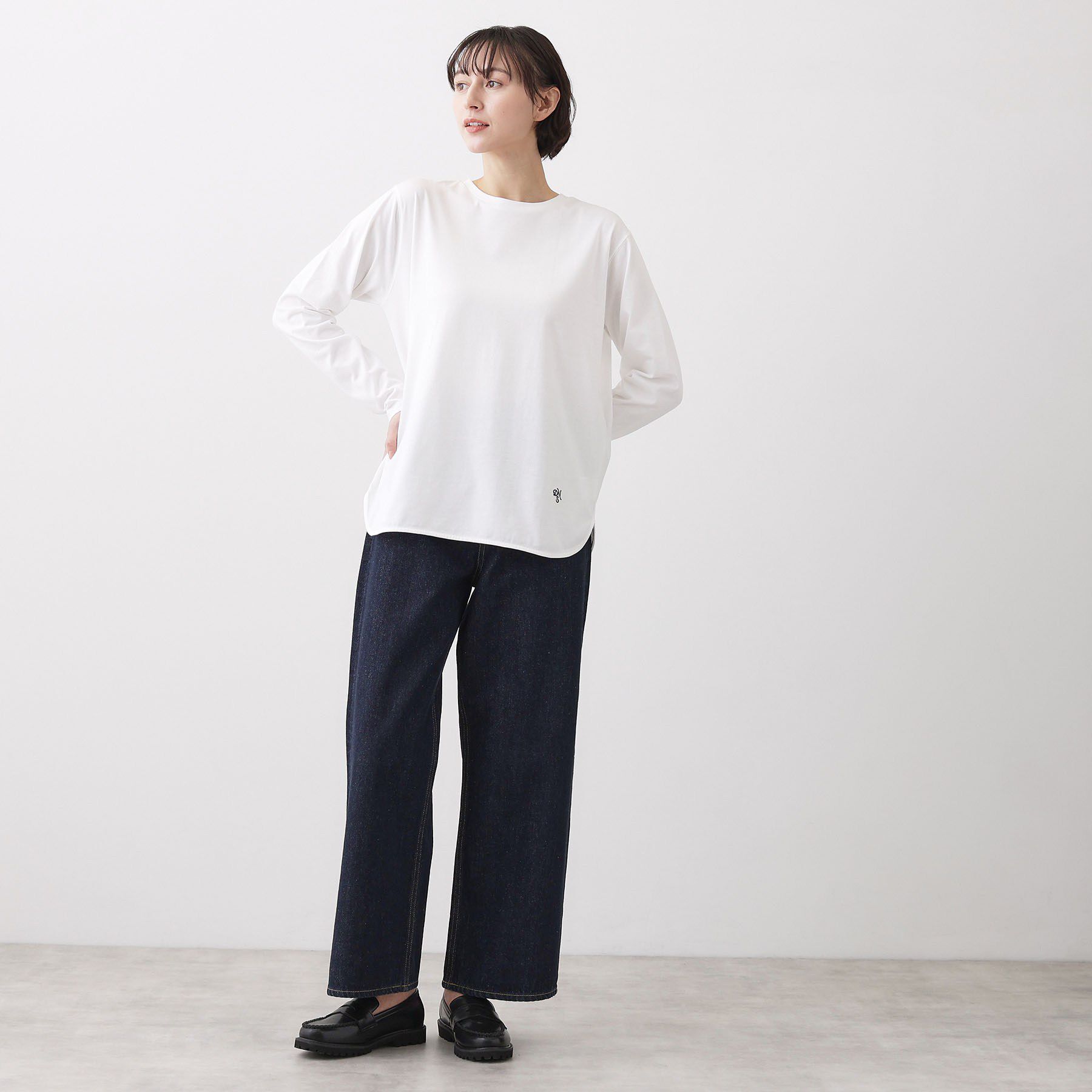 Dessin「【洗える】シャツテールロングTシャツ」|Tシャツ・カットソー|