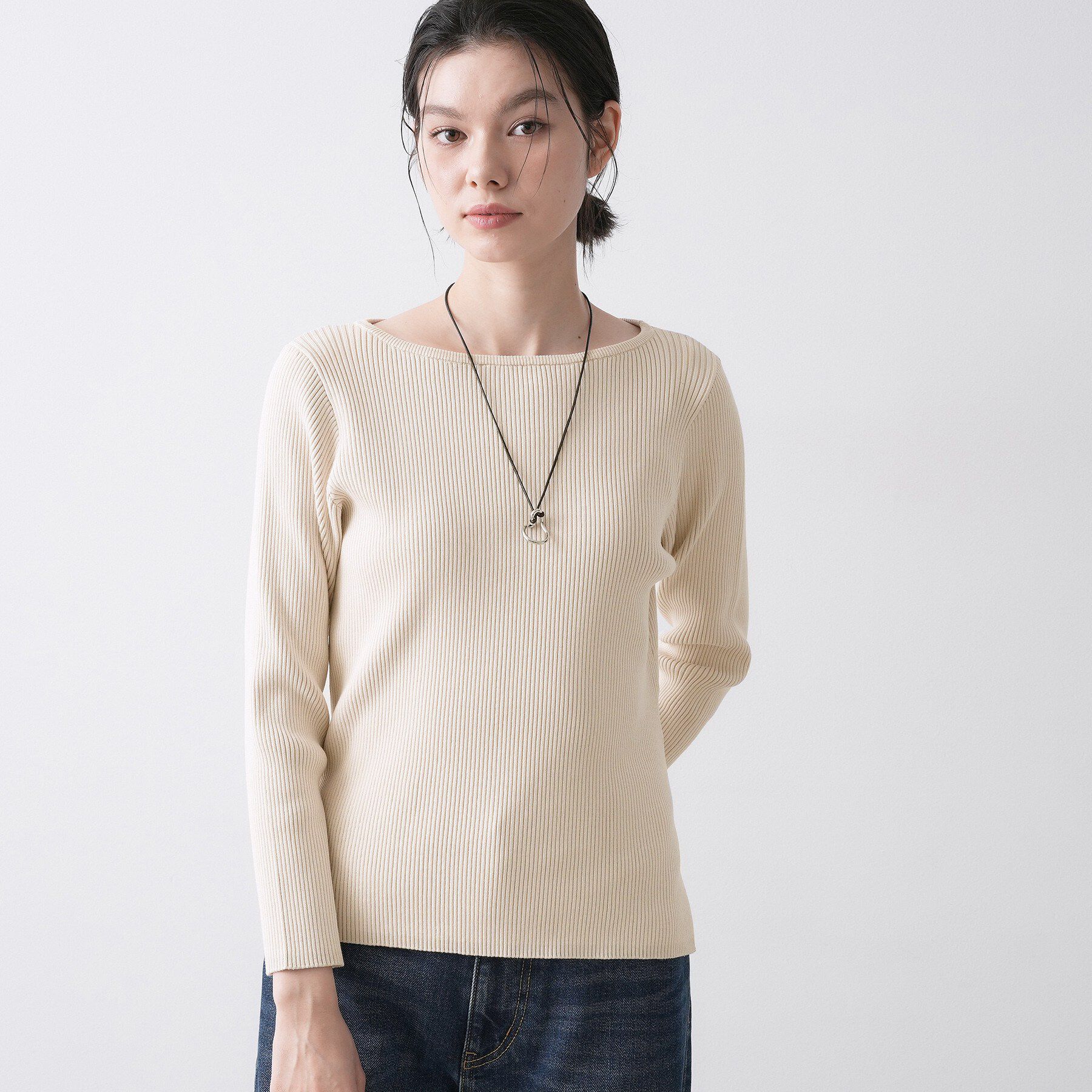 Dessin「【洗える】ボートネックリブニット」|ニット・セーター|