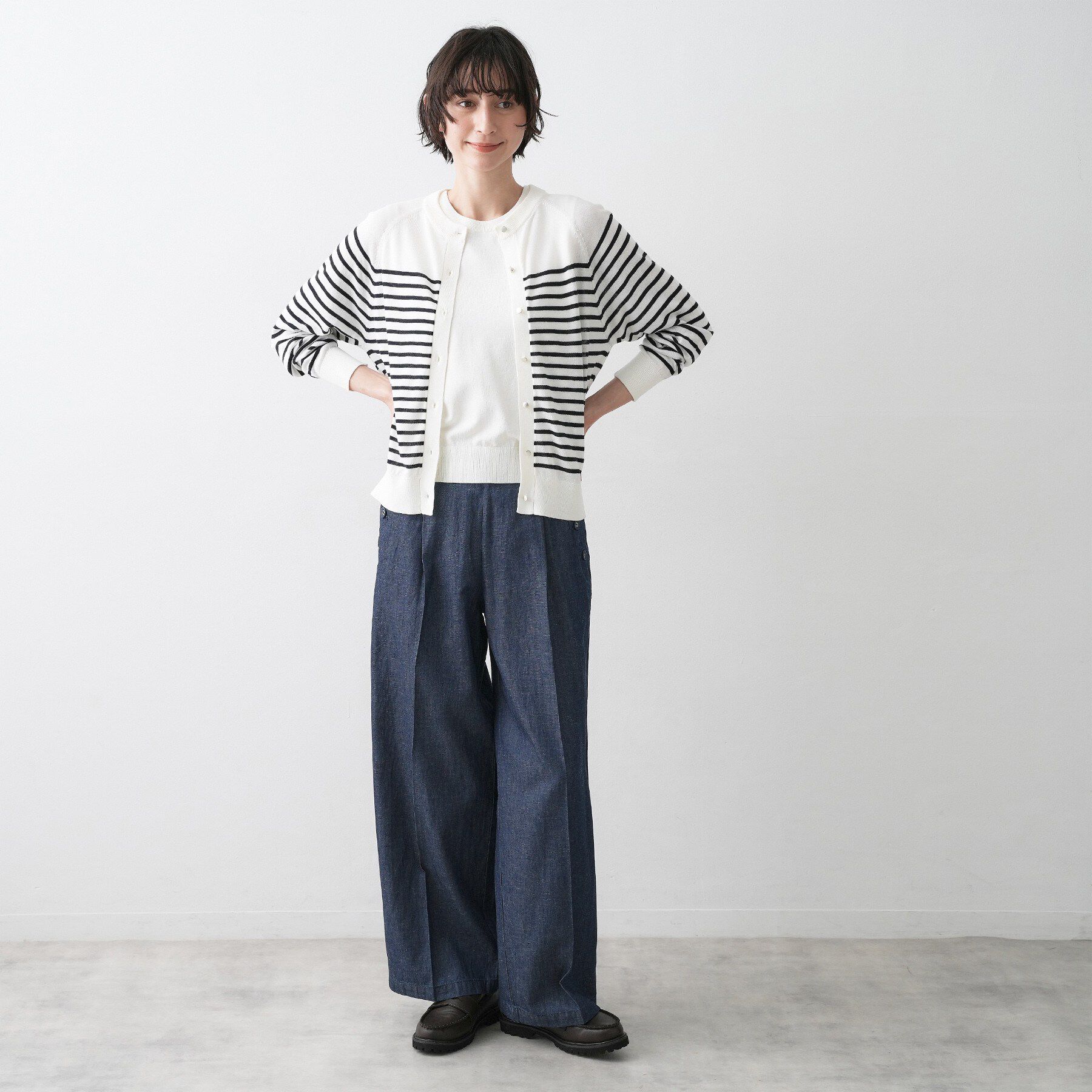 Dessin「【洗える】綿麻マリンワイドデニムパンツ」|その他|