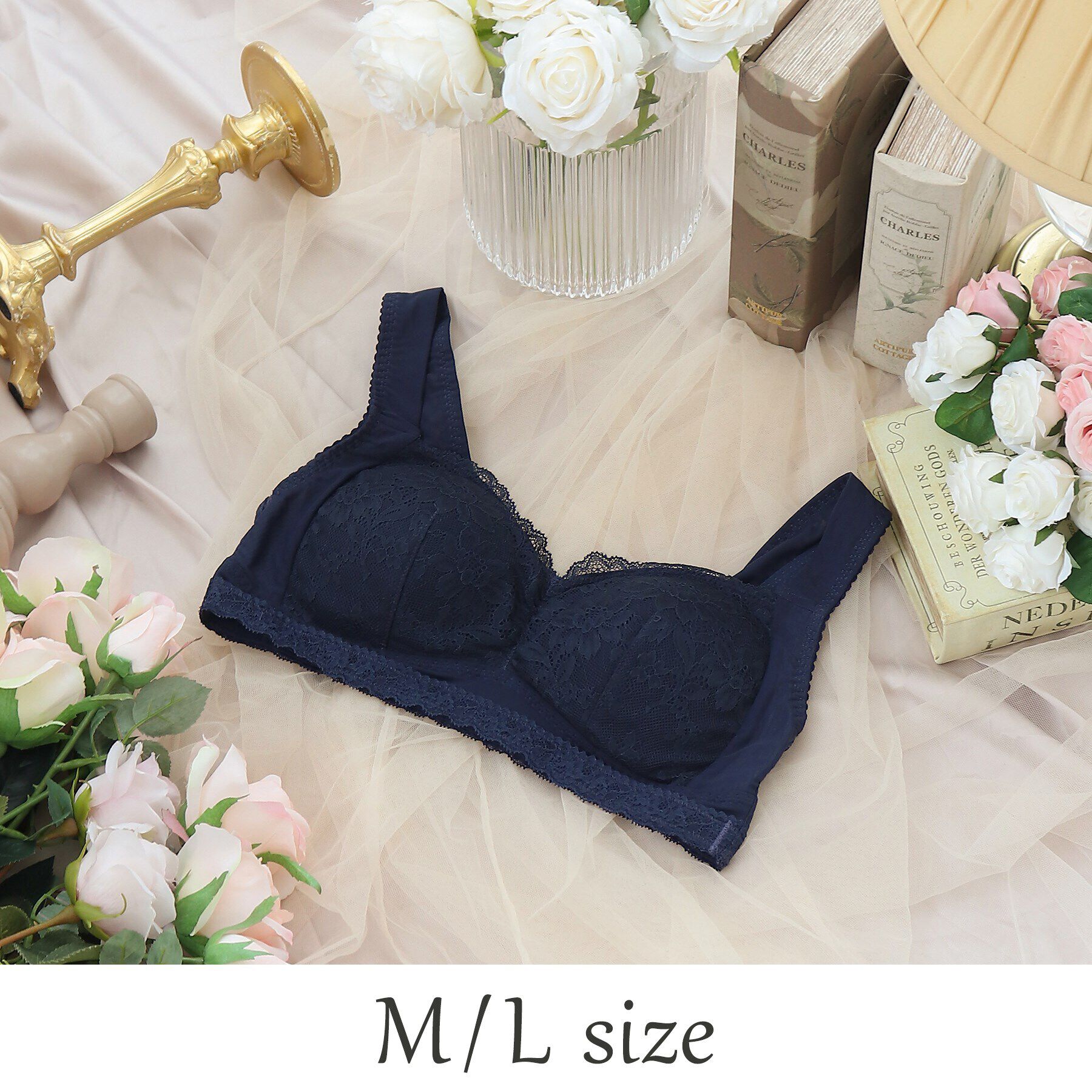 Risa Magli「◆マリカ おやすみブラ」|インナー|ネイビー(093)