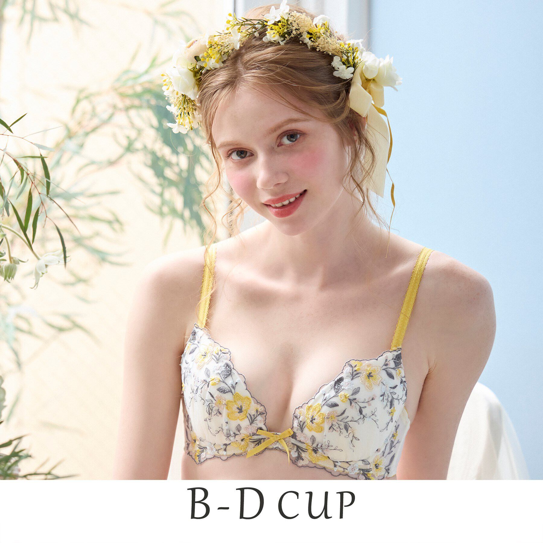 Risa Magli「シェンナ ブラジャー（B-D）＜リサマリ ミラクル谷間ブラ＞」|インナー|イエロー(032)