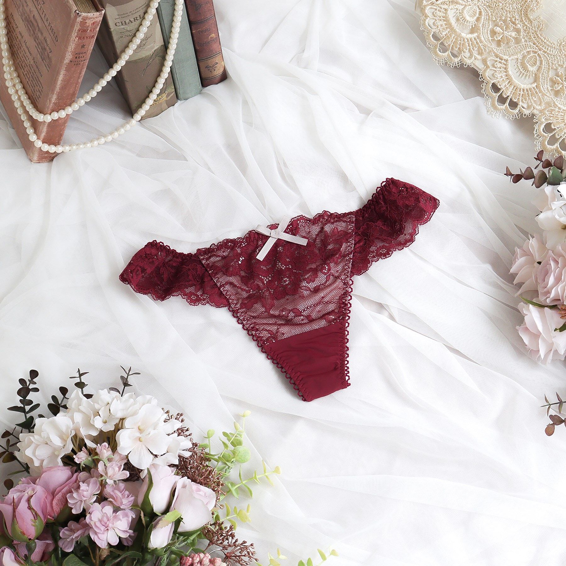 Risa Magli「ノーラ Tバックショーツ」|インナー|ボルドー(064)