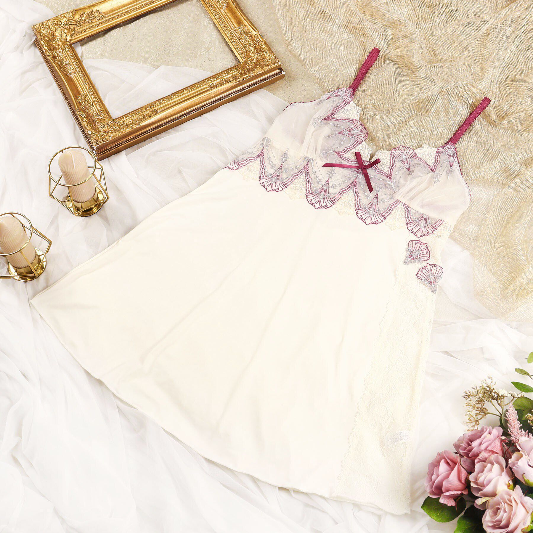 Risa Magli「シェール スリップ」|キャミソール|ローズ(062)