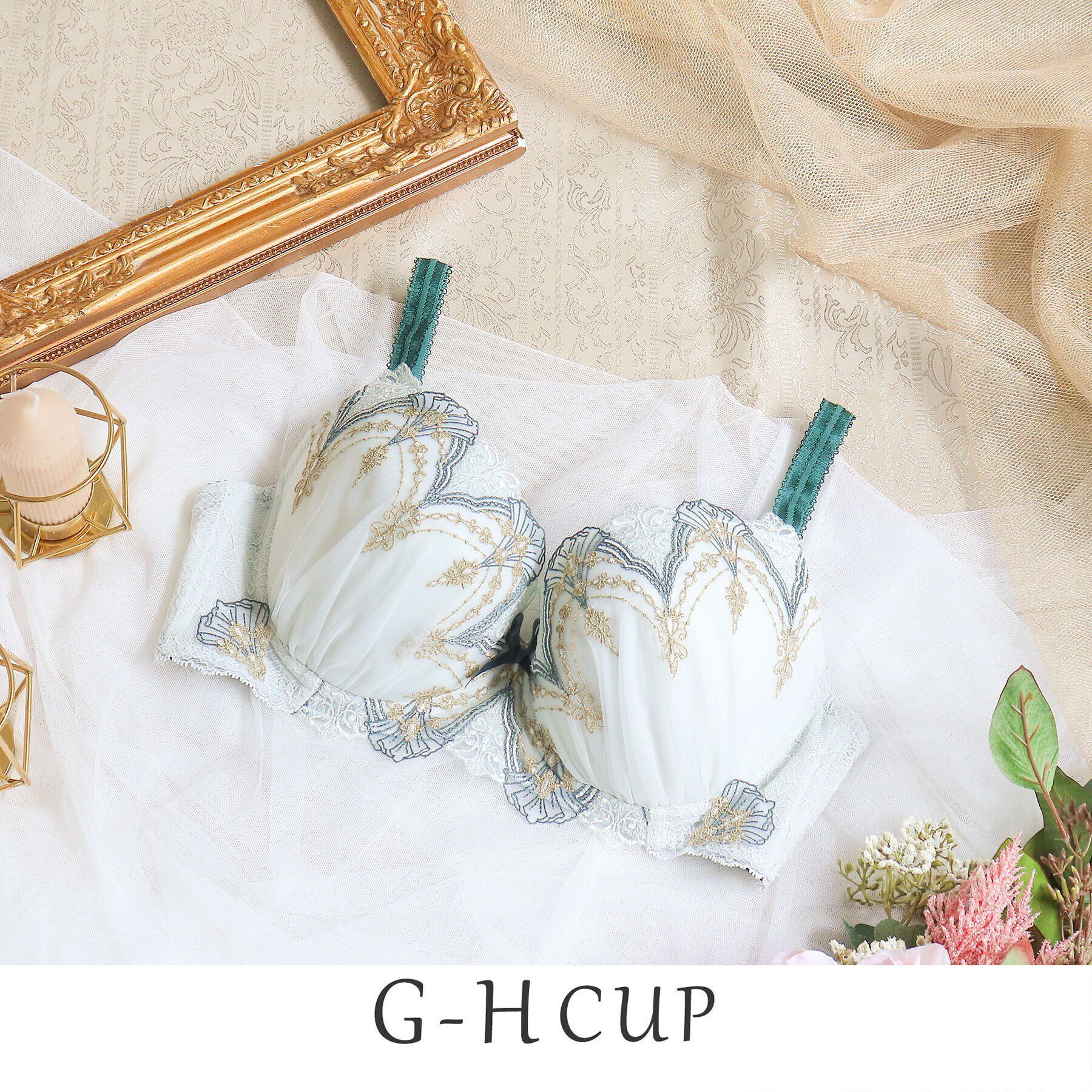 Risa Magli「シェール ブラジャー（G-H）＜S Make Type＞」|インナー|グリーン(022)