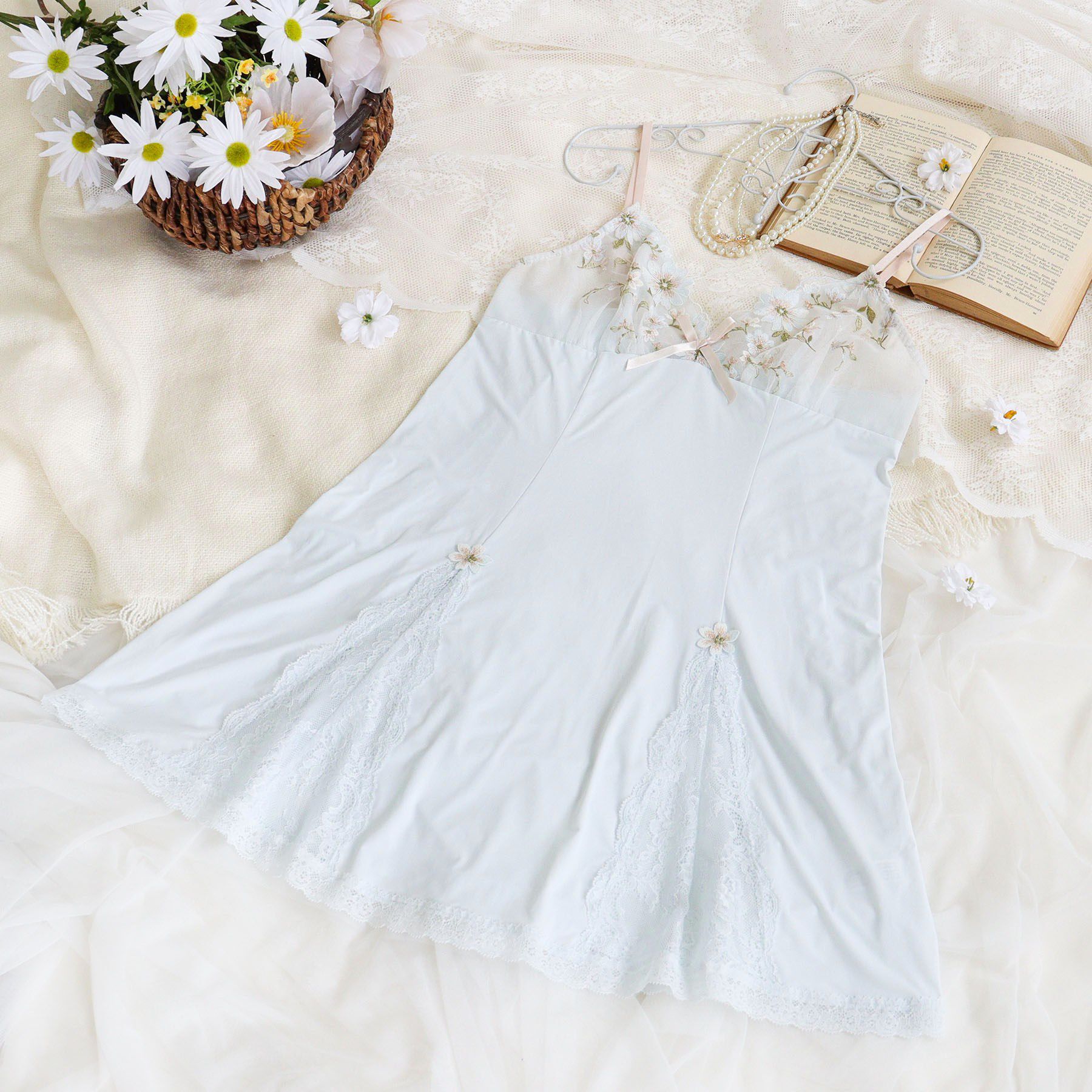 Risa Magli「アルマ スリップ」|キャミソール|サックスブルー(09