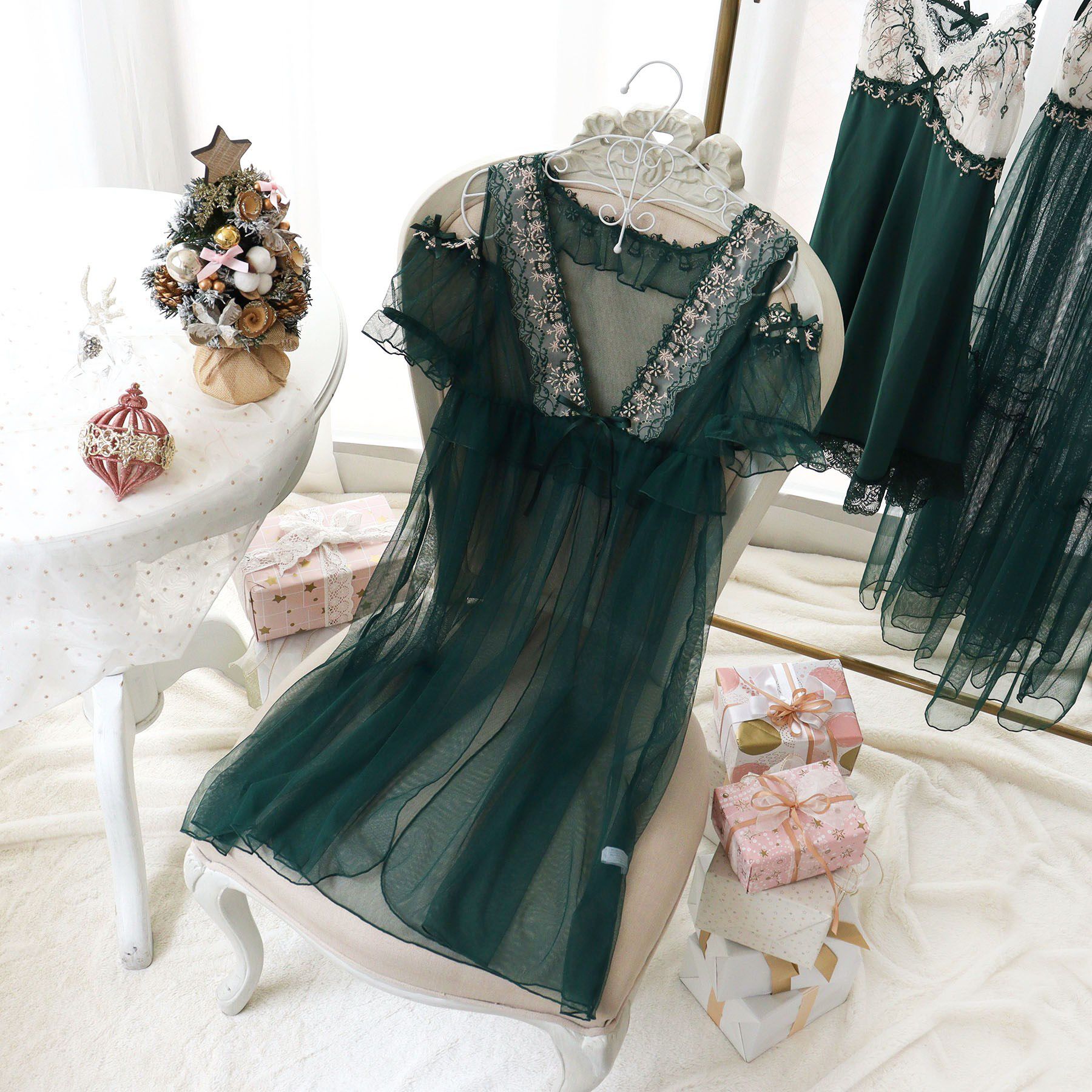 Risa Magli「【ルビー】 カーディガン」|インナー|グリーン(022)