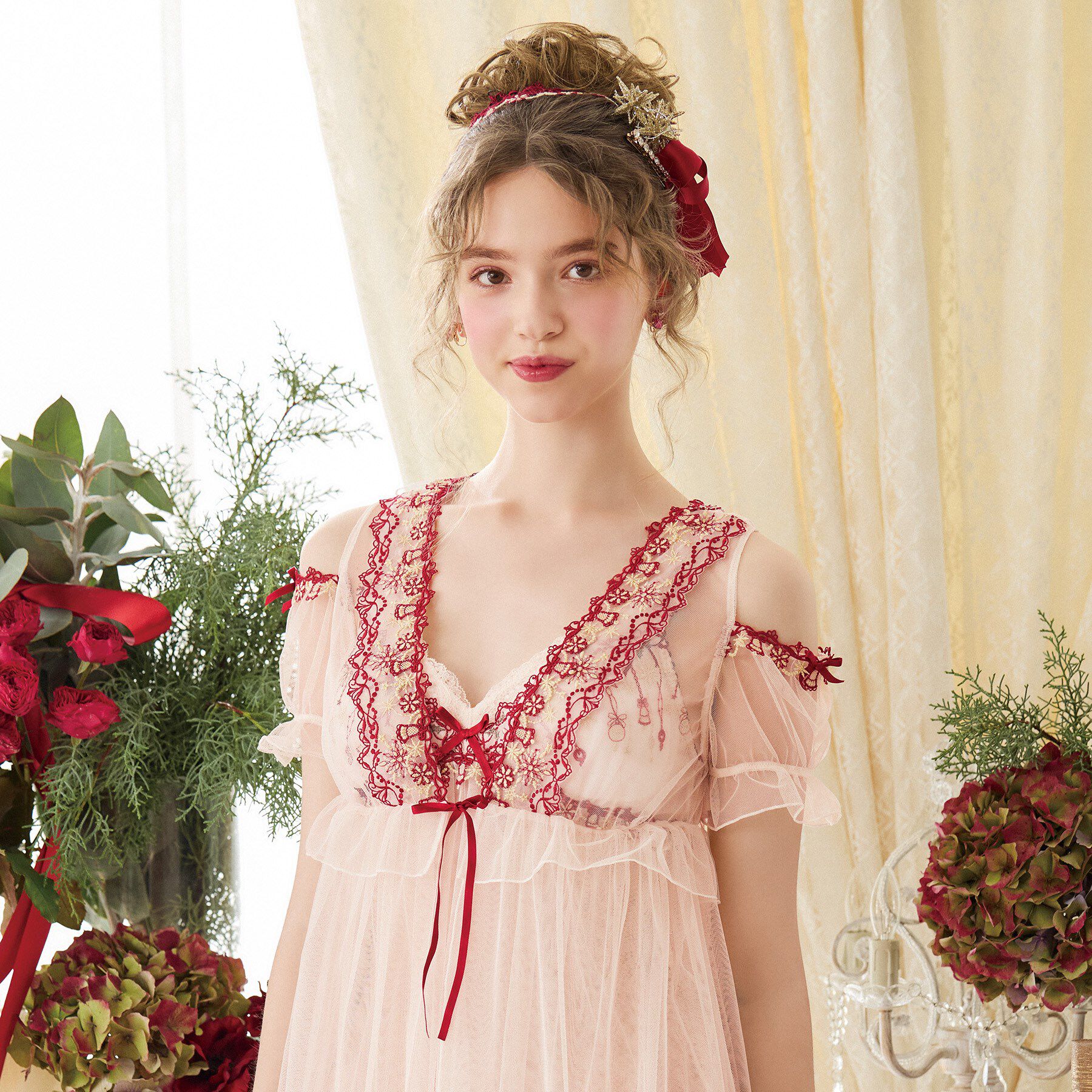 Risa Magli「【ルビー】 カーディガン」|インナー|レッド(061)