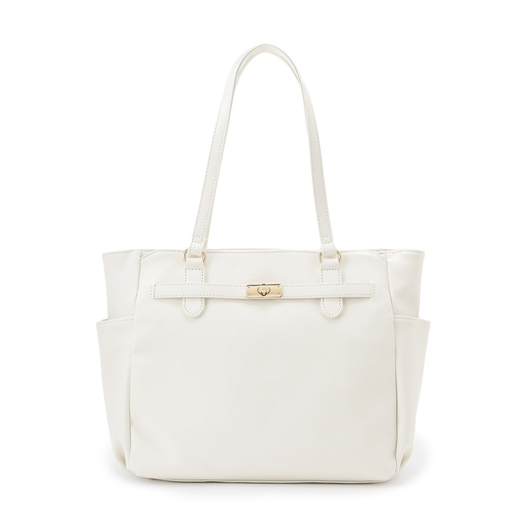 ITS&rsquo;DEMO「【通勤／10ポケット】ベルト飾り付角シボA4トート」|トートバッグ|