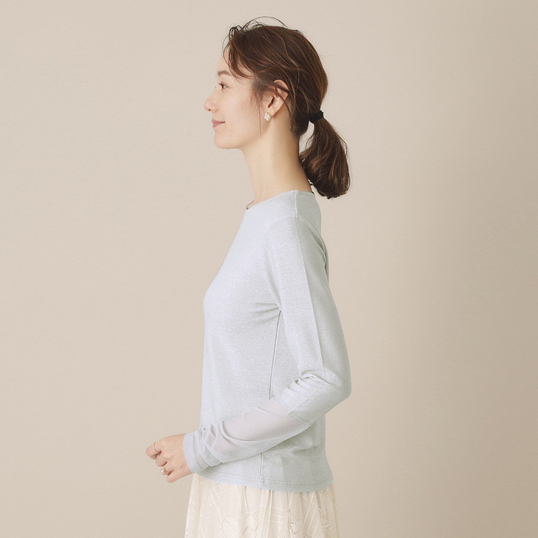 ITS&rsquo;DEMO「【手洗い可】袖シアーラメインナー」|Tシャツ・カットソー|