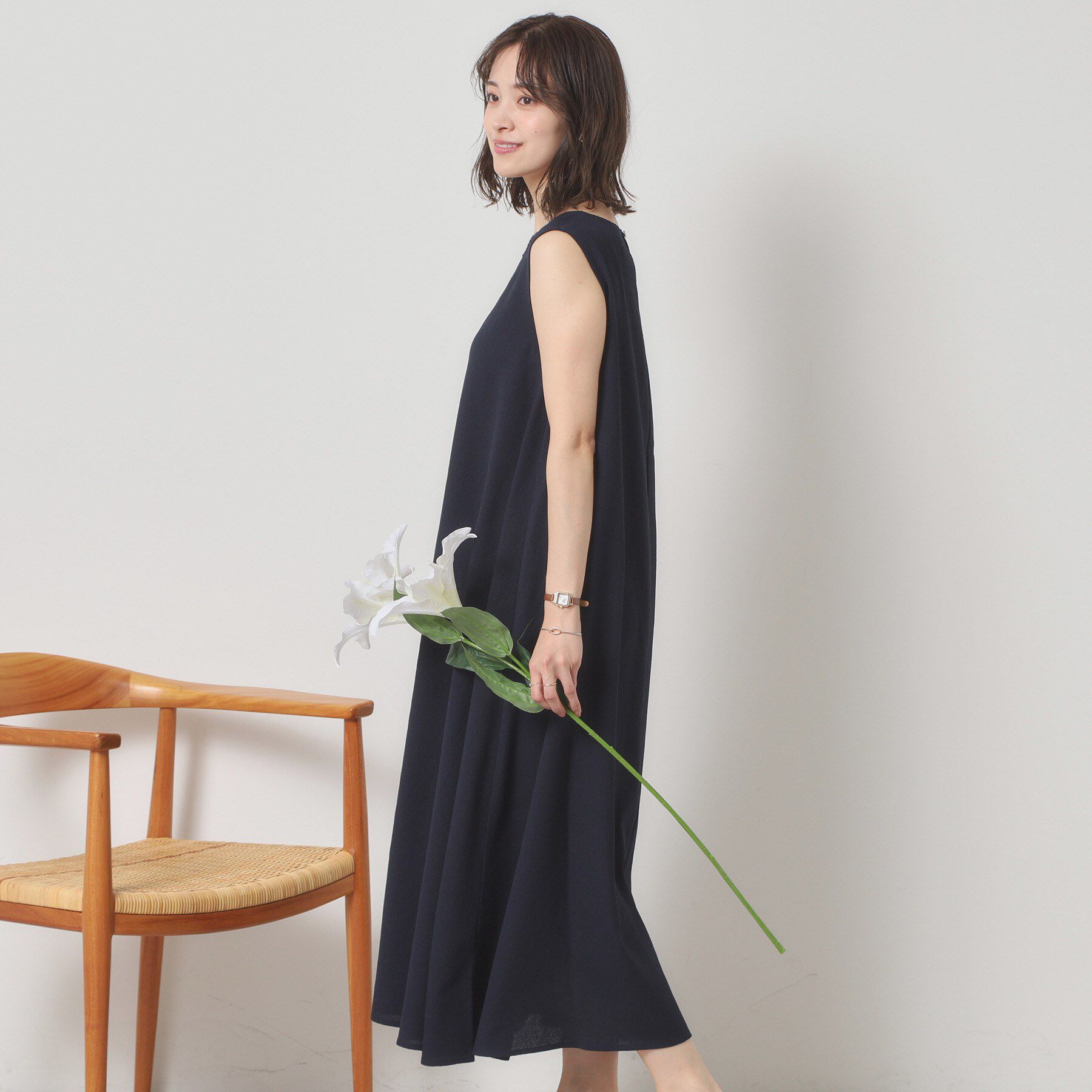 ITS&rsquo;DEMO「【清涼感／手洗い可】麻調メッシュワンピース」|ワンピース|