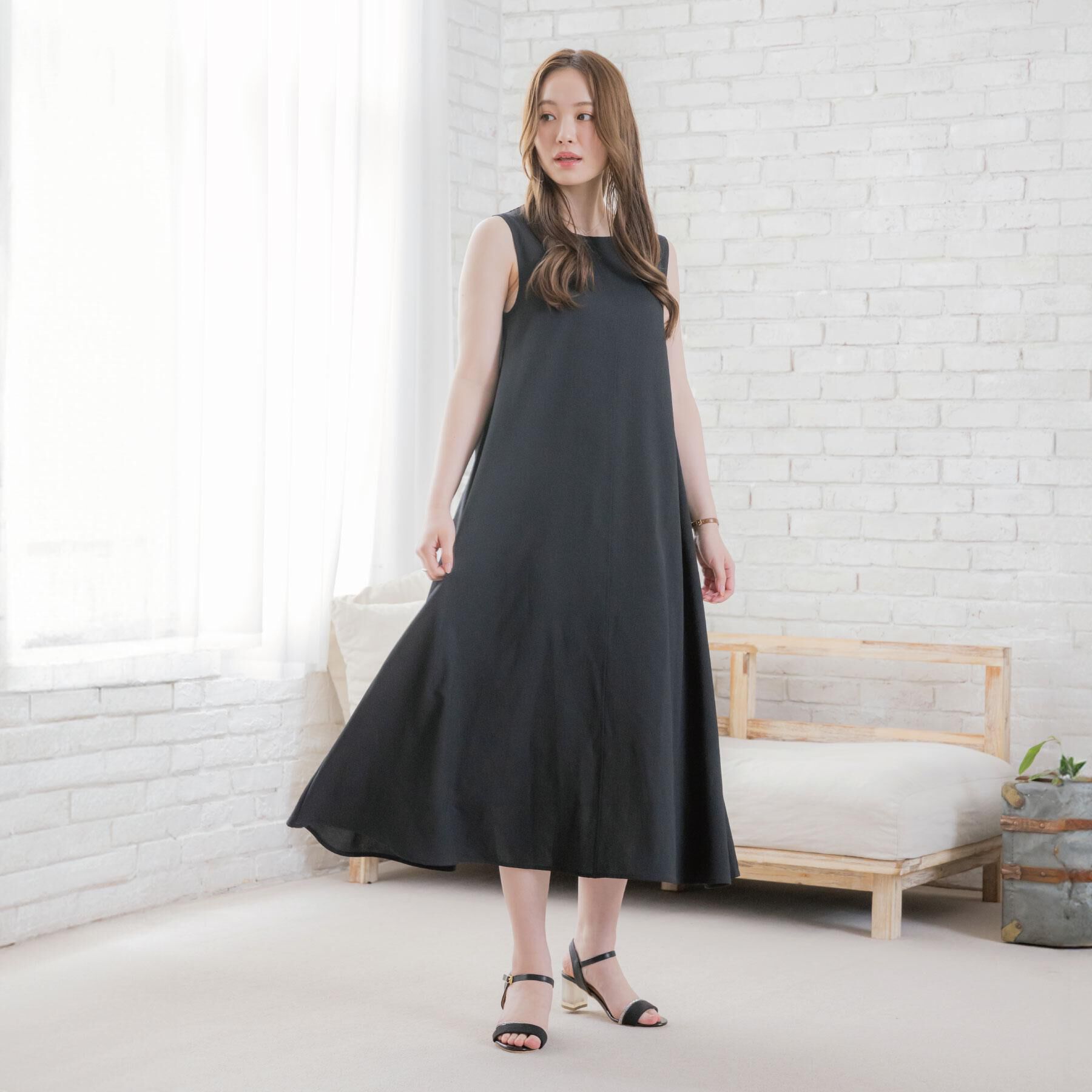 ITS&rsquo;DEMO「【清涼感／手洗い可】麻調メッシュワンピース」|ワンピース|