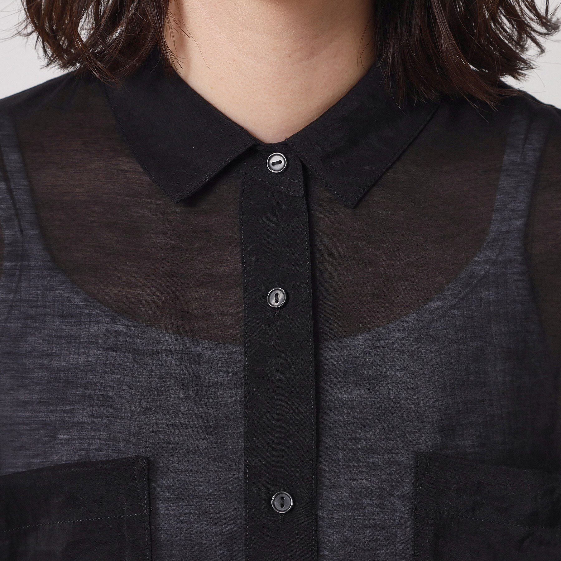 ITS&rsquo;DEMO「【手洗い可】シアーショート丈シャツ」|シャツ・ブラウス|