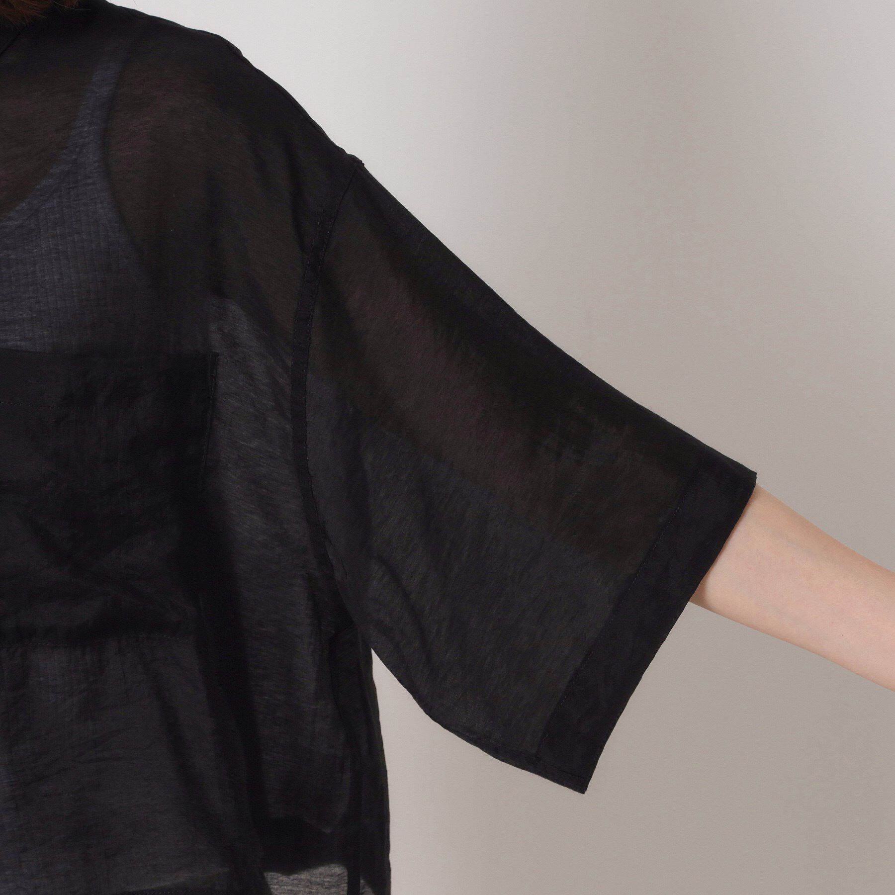 ITS&rsquo;DEMO「【手洗い可】シアーショート丈シャツ」|シャツ・ブラウス|