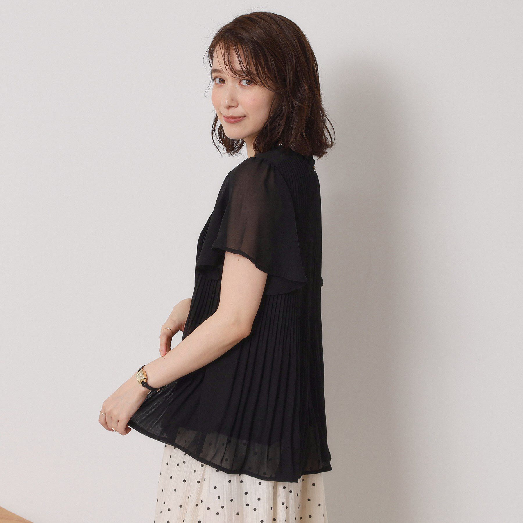 ITS&rsquo;DEMO「【手洗い可】プリーツブラウス」|シャツ・ブラウス|