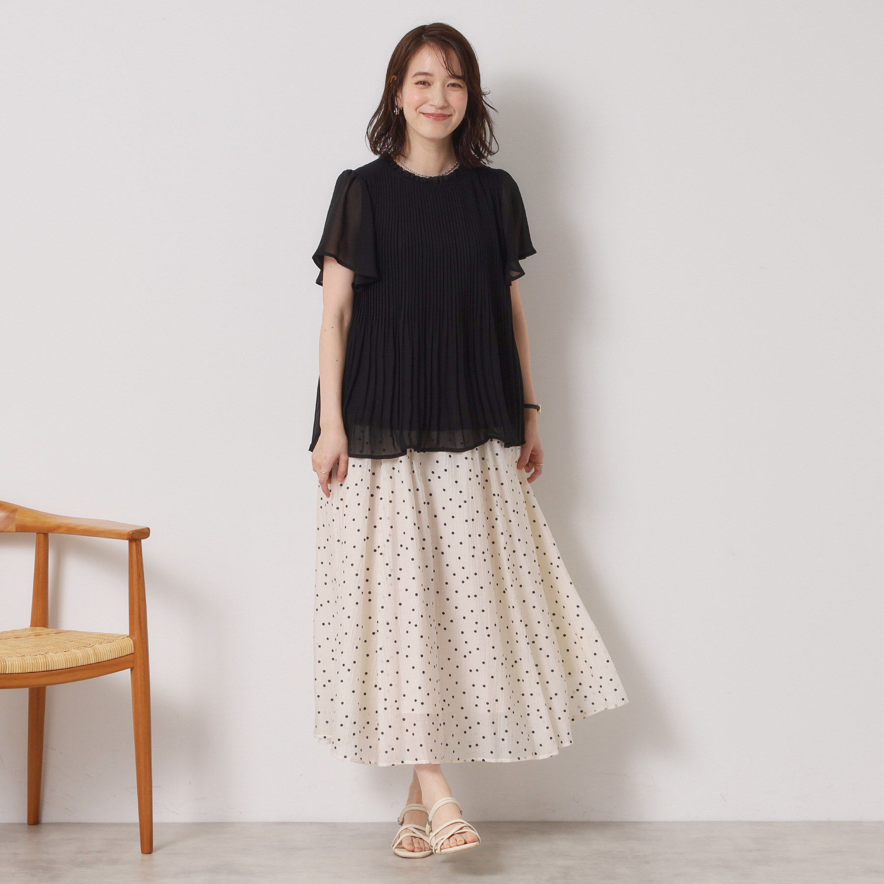 ITS&rsquo;DEMO「【手洗い可】プリーツブラウス」|シャツ・ブラウス|