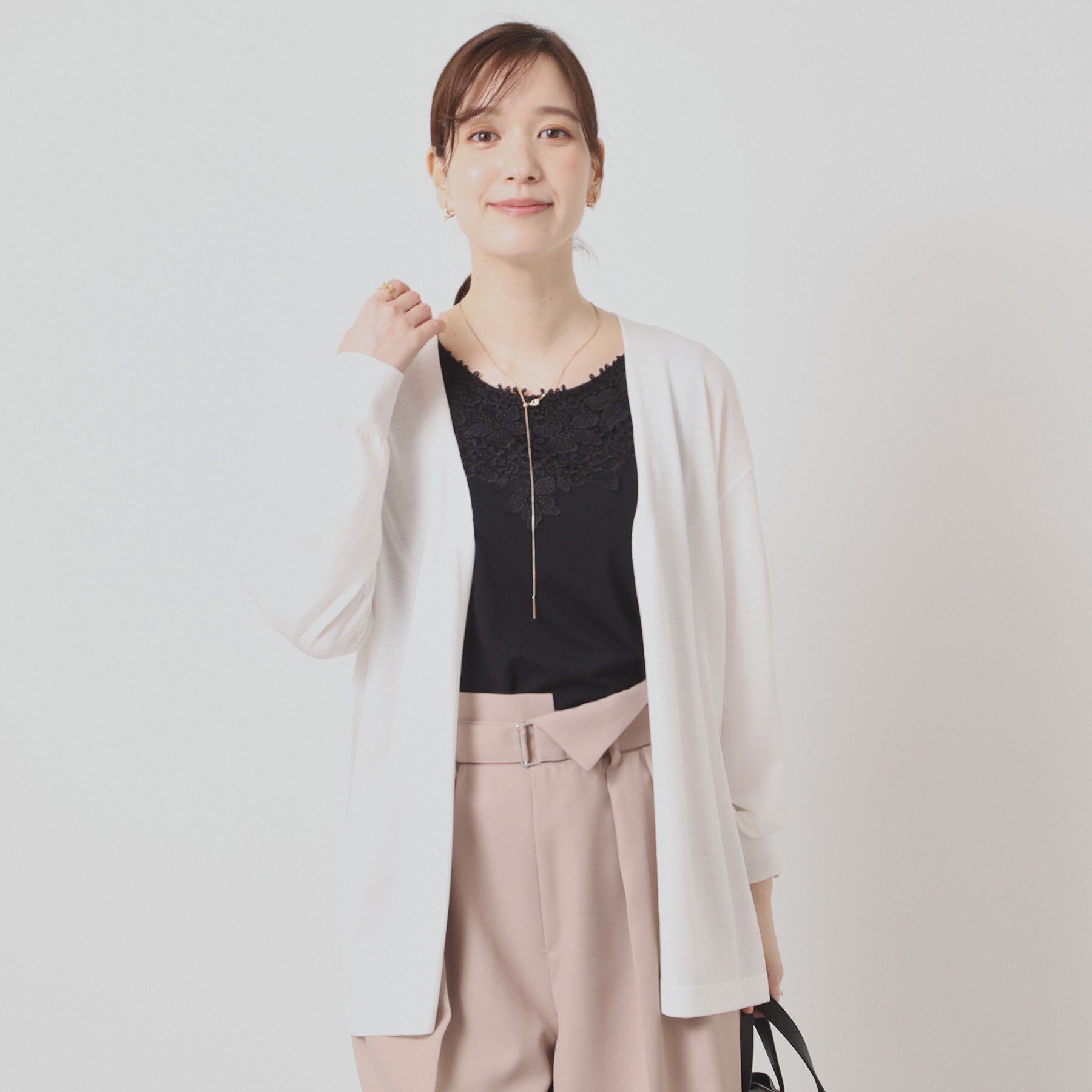 ITS&rsquo;DEMO「【UVケア／接触冷感／毛玉防止／手洗い可】着流しニットカーディガン」|カーディガン|オフホワイト(003