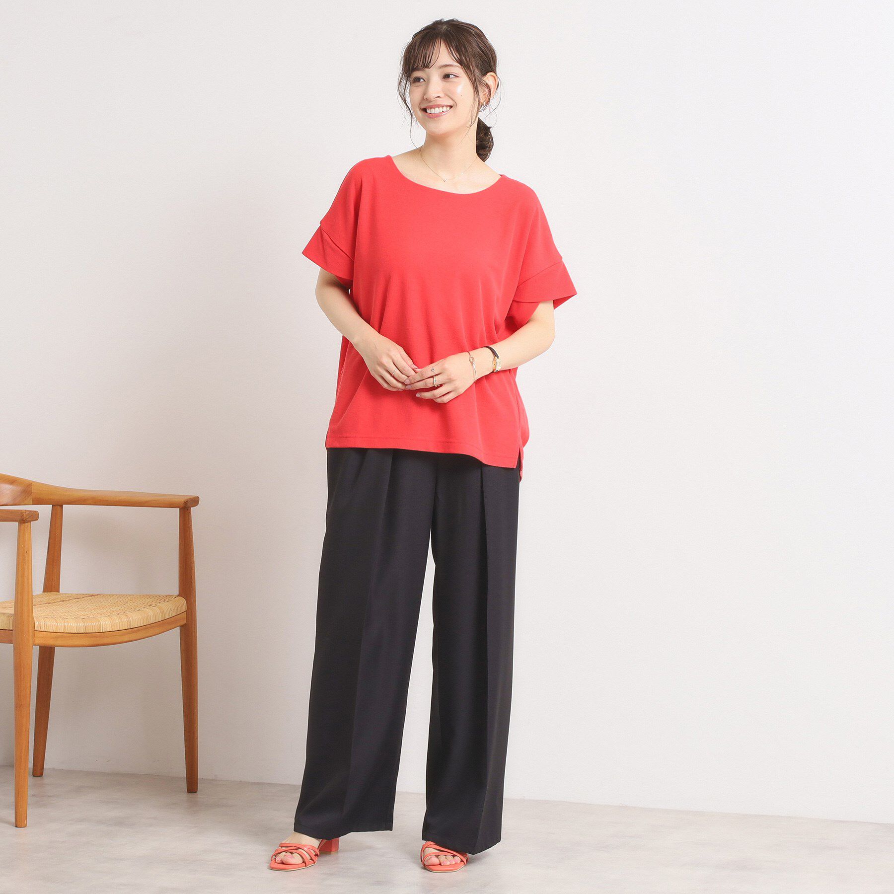 ITS&rsquo;DEMO「【接触冷感／吸水速乾／洗濯機OK】サカリバ袖タックプルオーバー」|Tシャツ・カットソー|