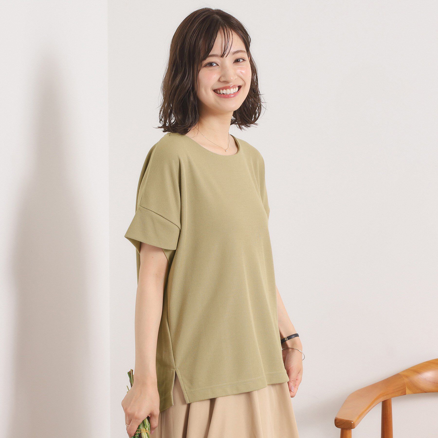 ITS&rsquo;DEMO「【接触冷感／吸水速乾／洗濯機OK】サカリバ袖タックプルオーバー」|Tシャツ・カットソー|