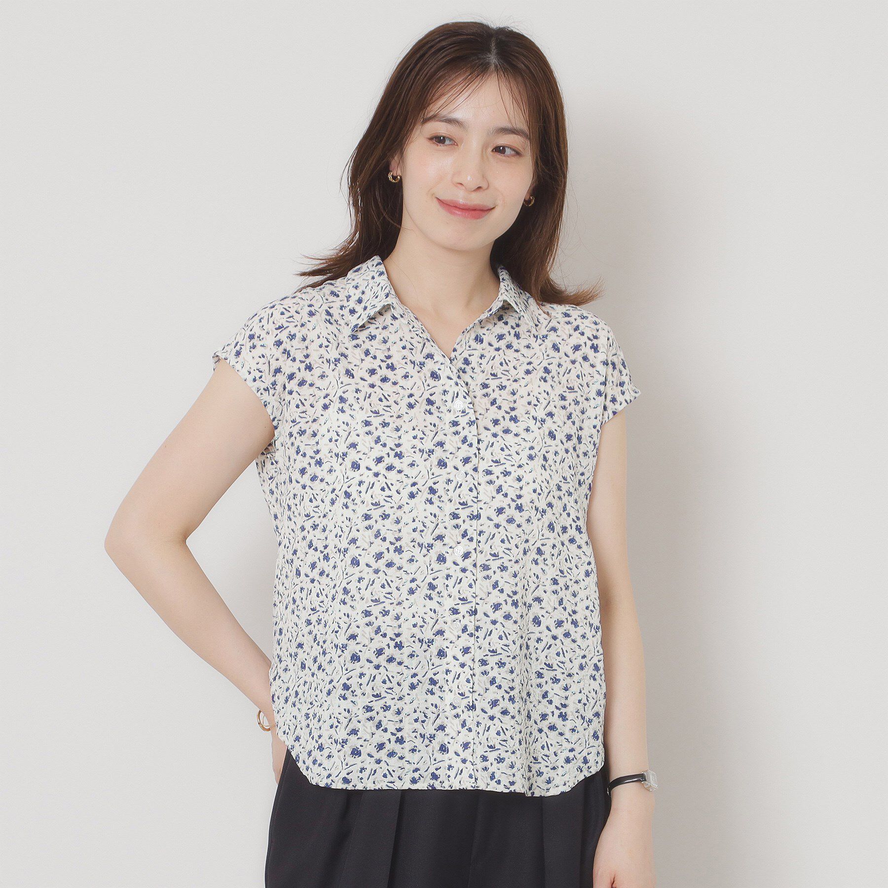 ITS&rsquo;DEMO「【洗濯機OK】シャーリング小花ブラウス」|シャツ・ブラウス|