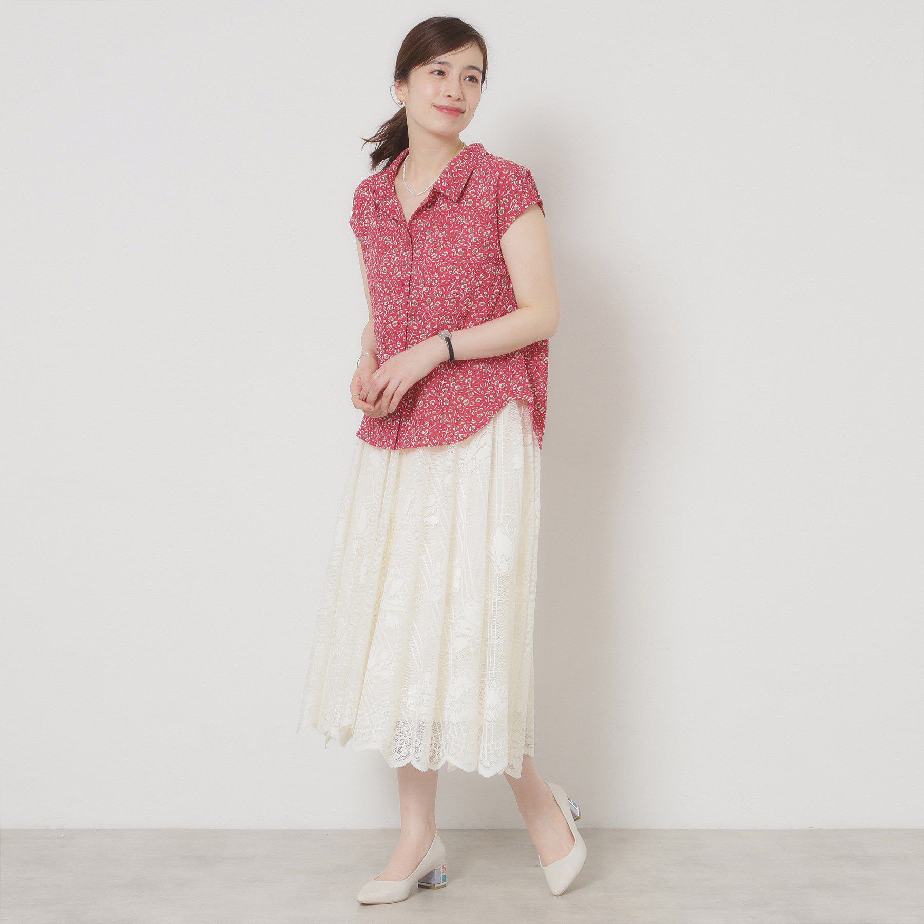 ITS&rsquo;DEMO「【洗濯機OK】シャーリング小花ブラウス」|シャツ・ブラウス|