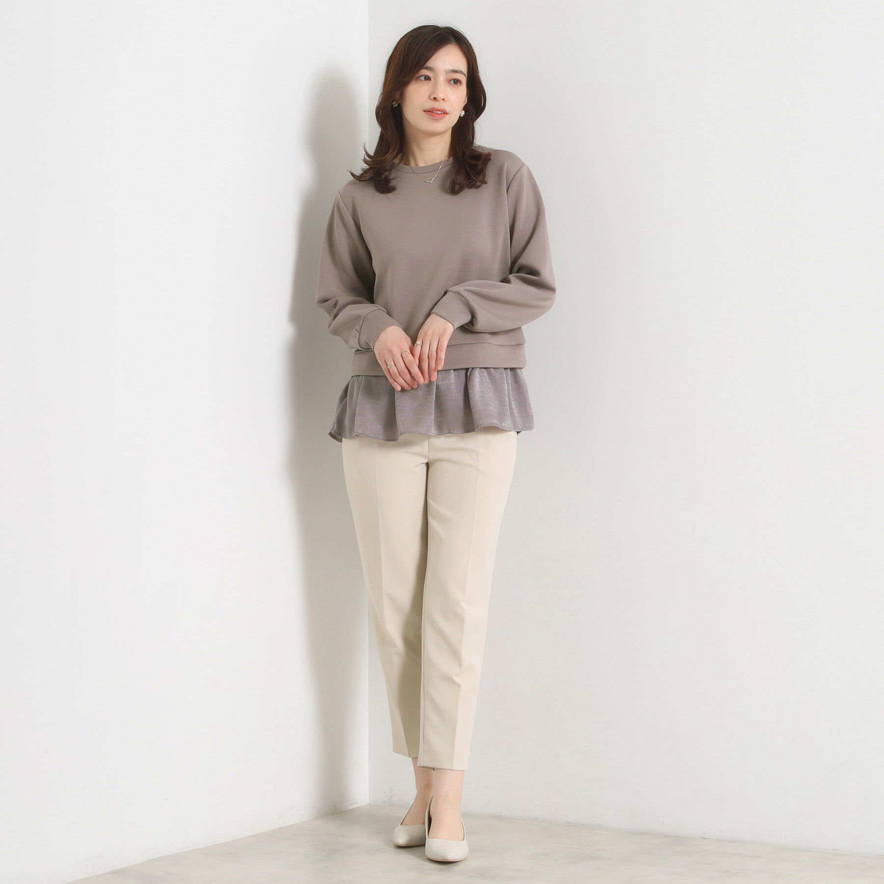 ITS&rsquo;DEMO「【洗濯機OK】異素材コンビプルオーバー」|Tシャツ・カットソー|