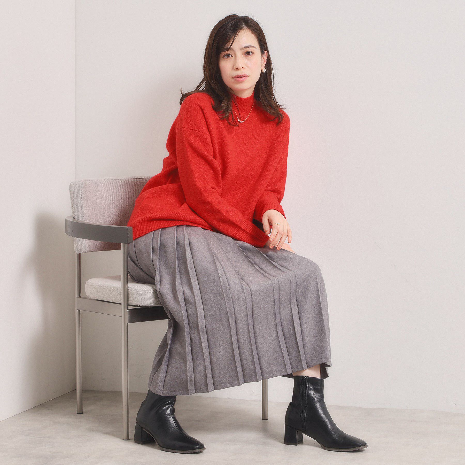 ITS&rsquo;DEMO「【洗濯機OK】ミックスヤーンハイネックニット」|ニット・セーター|