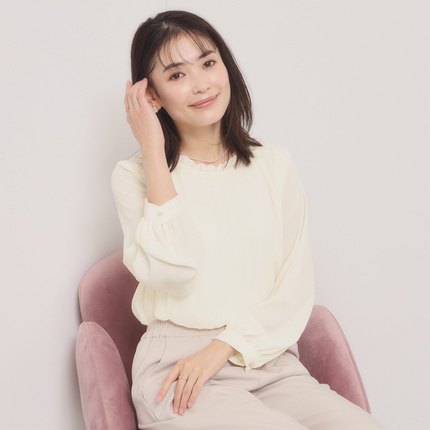 ITS&rsquo;DEMO「【入卒／手洗い可】プリーツブラウス」|シャツ・ブラウス|オフホワイト(003