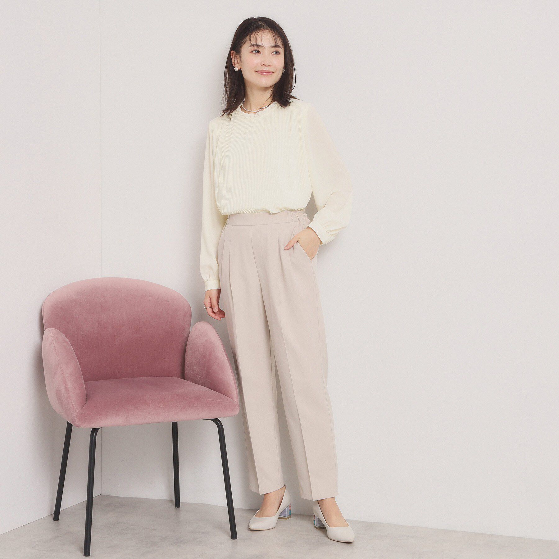 ITS&rsquo;DEMO「【入卒／手洗い可】プリーツブラウス」|シャツ・ブラウス|