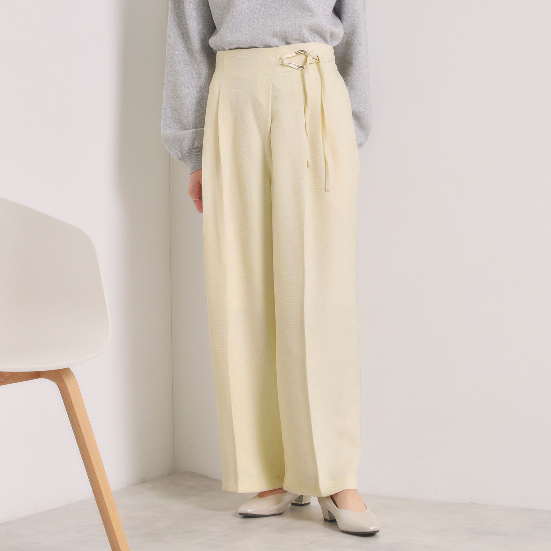 ITS&rsquo;DEMO「【手洗い可／ウエストゴム】ループベルトワイドパンツ」|その他|