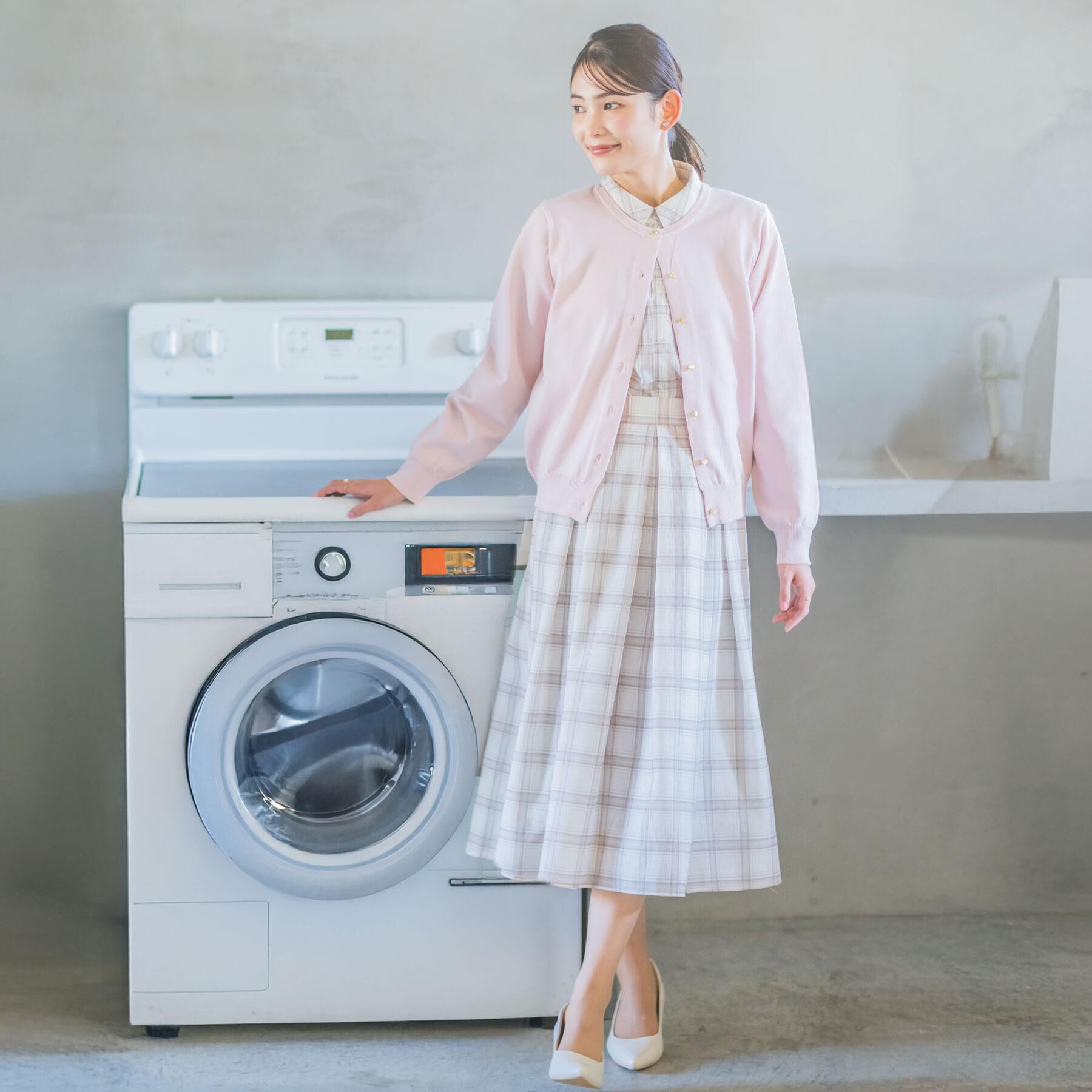 ITS&rsquo;DEMO「【縮みに強い／毛玉防止／洗濯機OK】タフニットクルーカーディガン」|カーディガン|