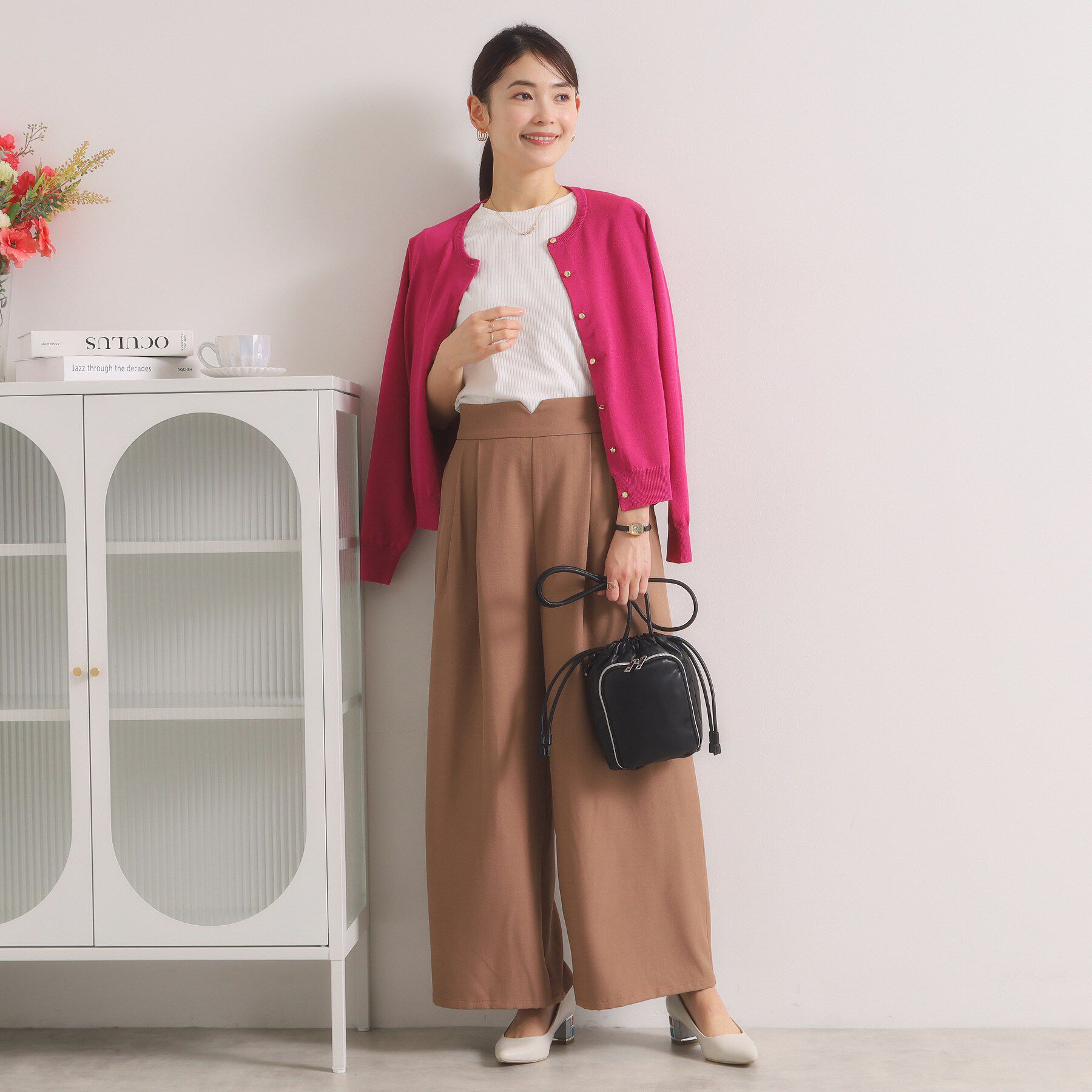 ITS&rsquo;DEMO「【縮みに強い／毛玉防止／洗濯機OK】タフニットクルーカーディガン」|カーディガン|